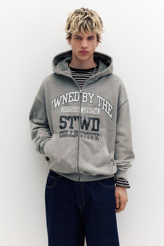Mannen pure kleur splitsen herfst winter casual hoodie print Mannen pure kleur splitsen herfst winter casual hoodie print