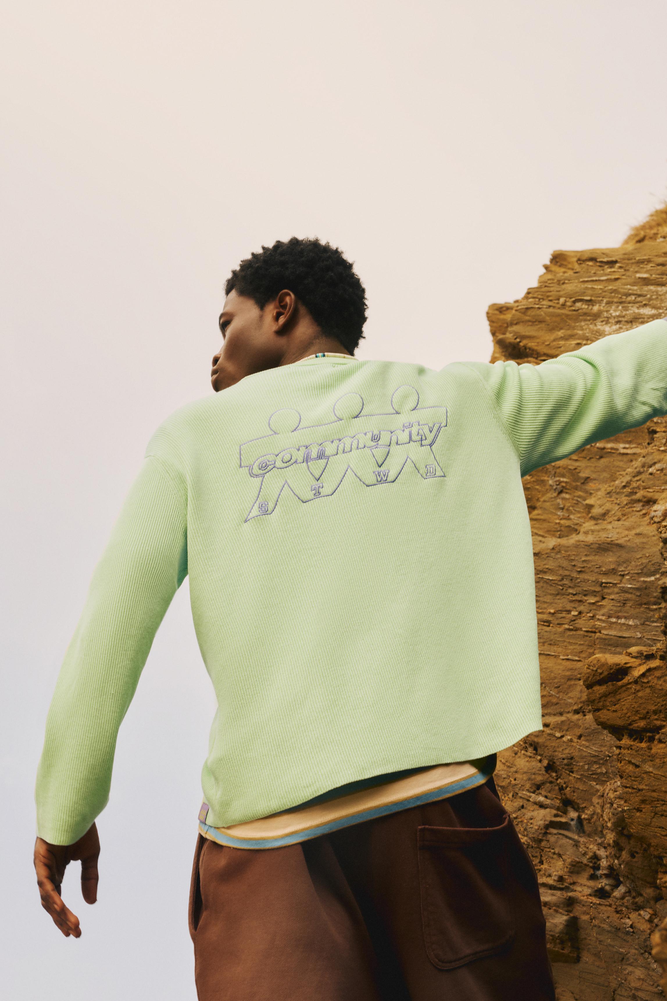 STWD round neck jumper — Faded green