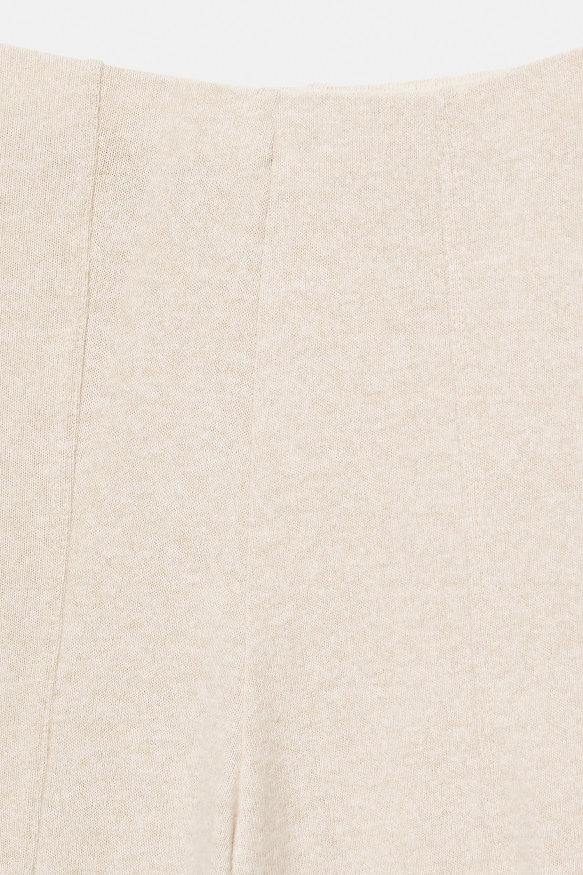 Wide-leg soft touch trousers — Ecru