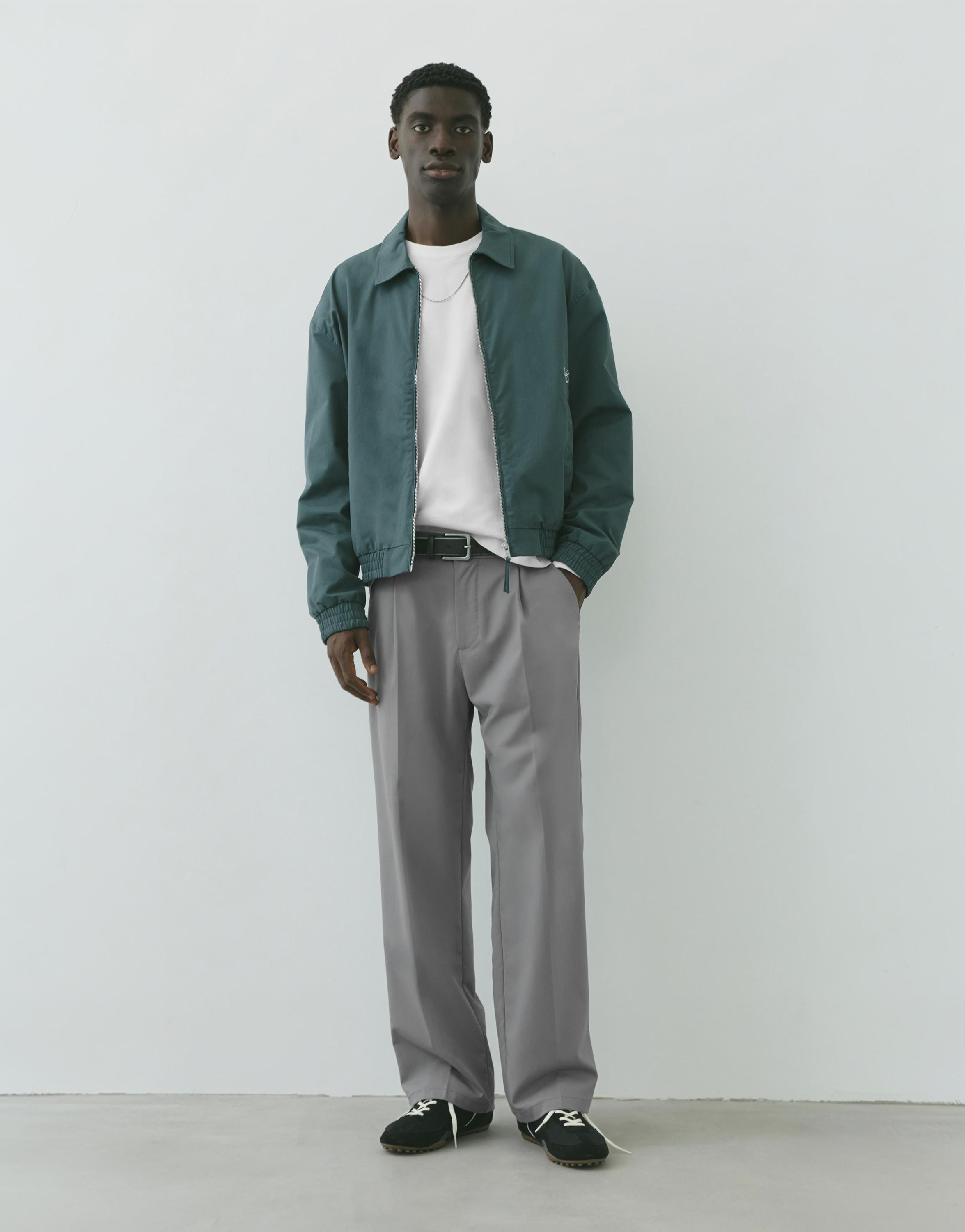 Wide-leg tailored trousers — Grey