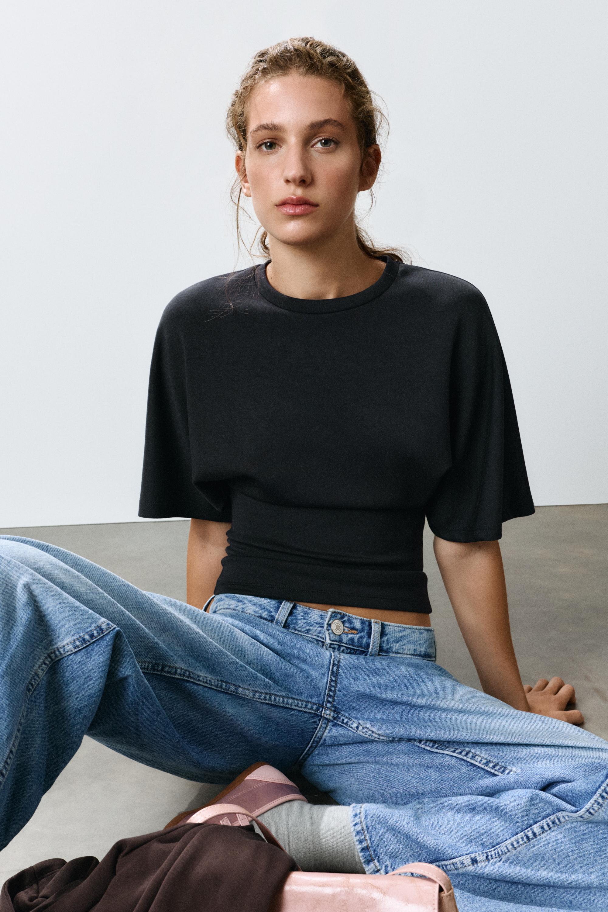 Modal batwing sleeve T-shirt — Anthracite grey