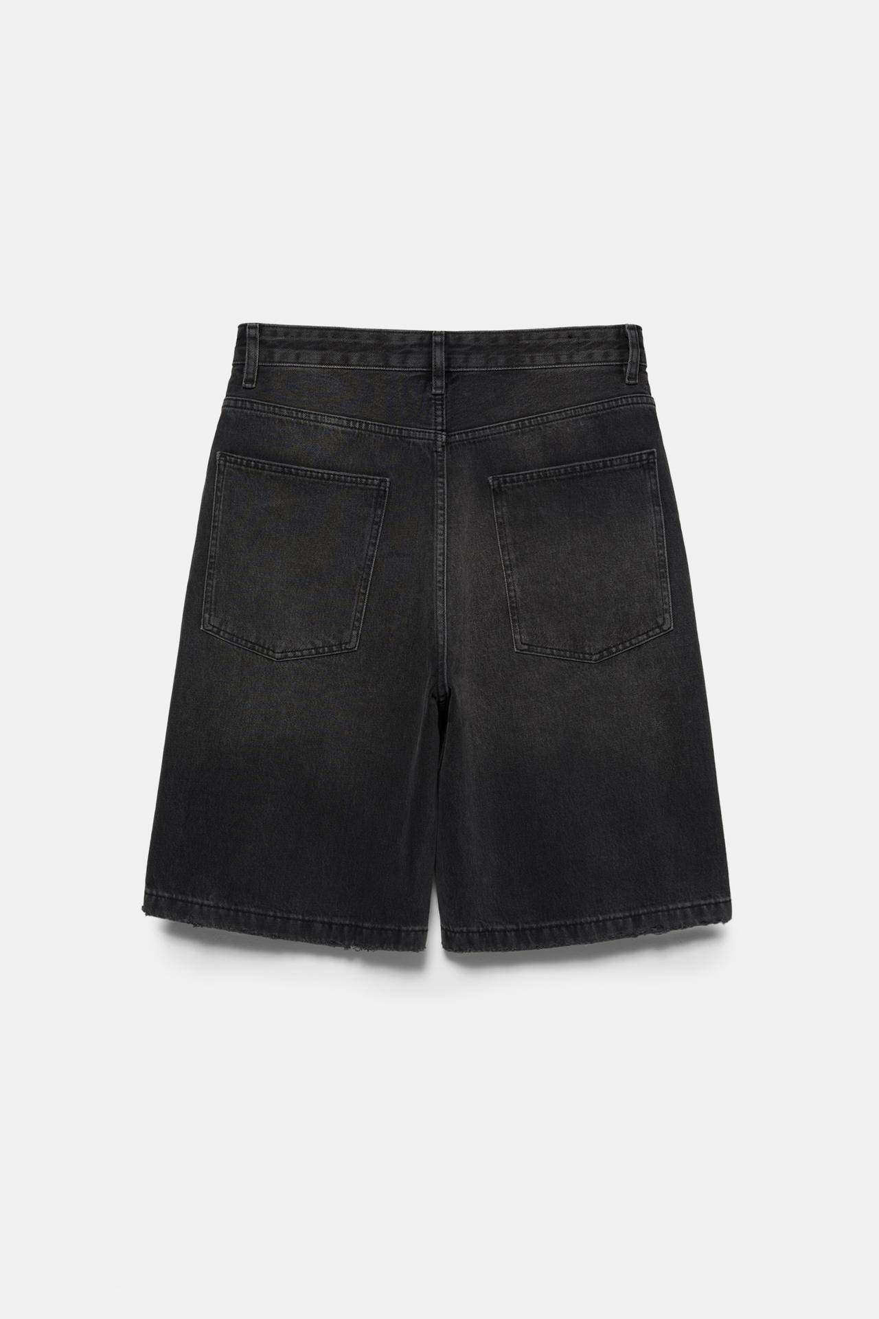STWD skater denim Bermuda shorts — Faded black