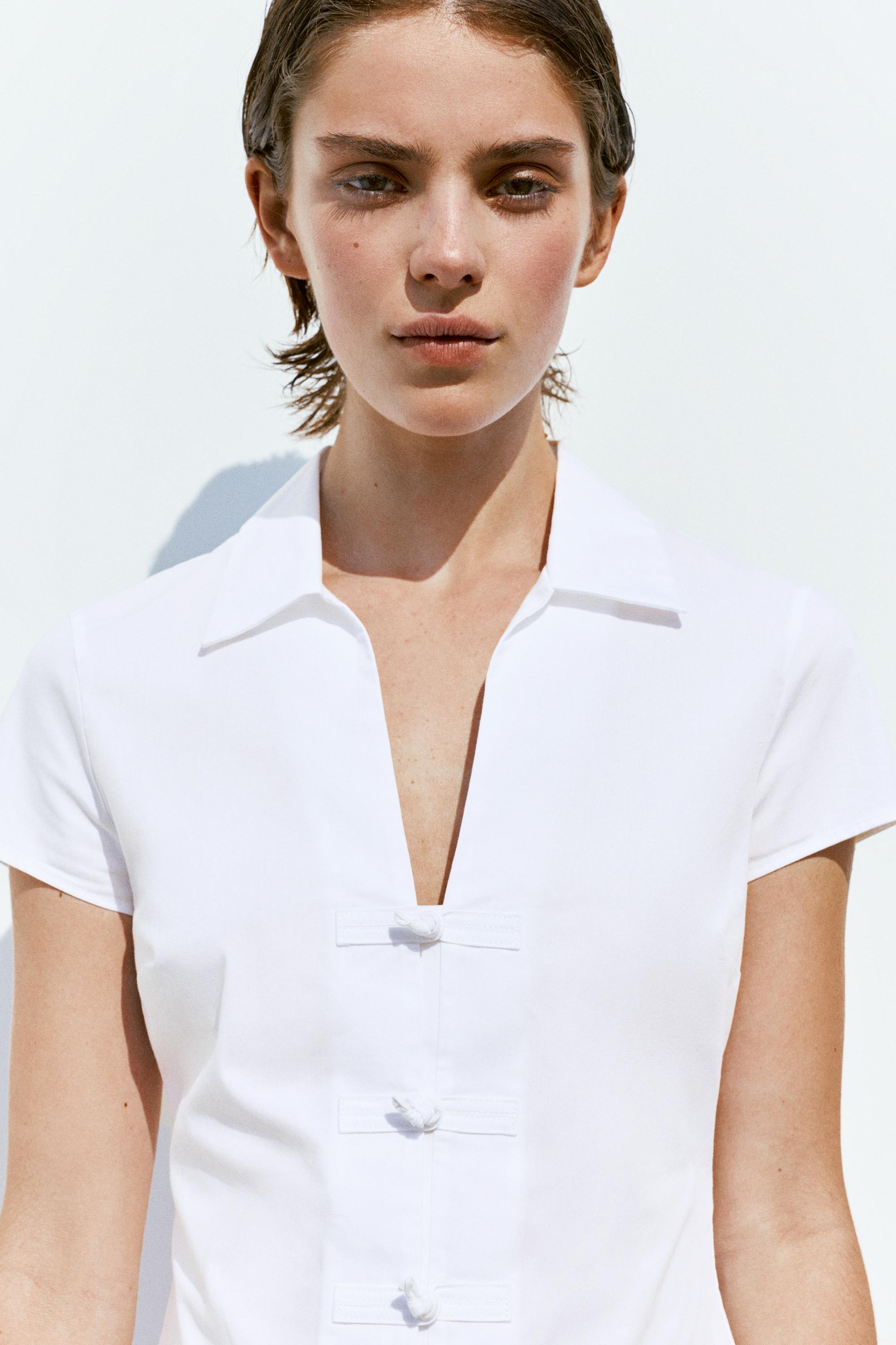 Vücuda oturan kısa kollu gömlek - Görsel 10