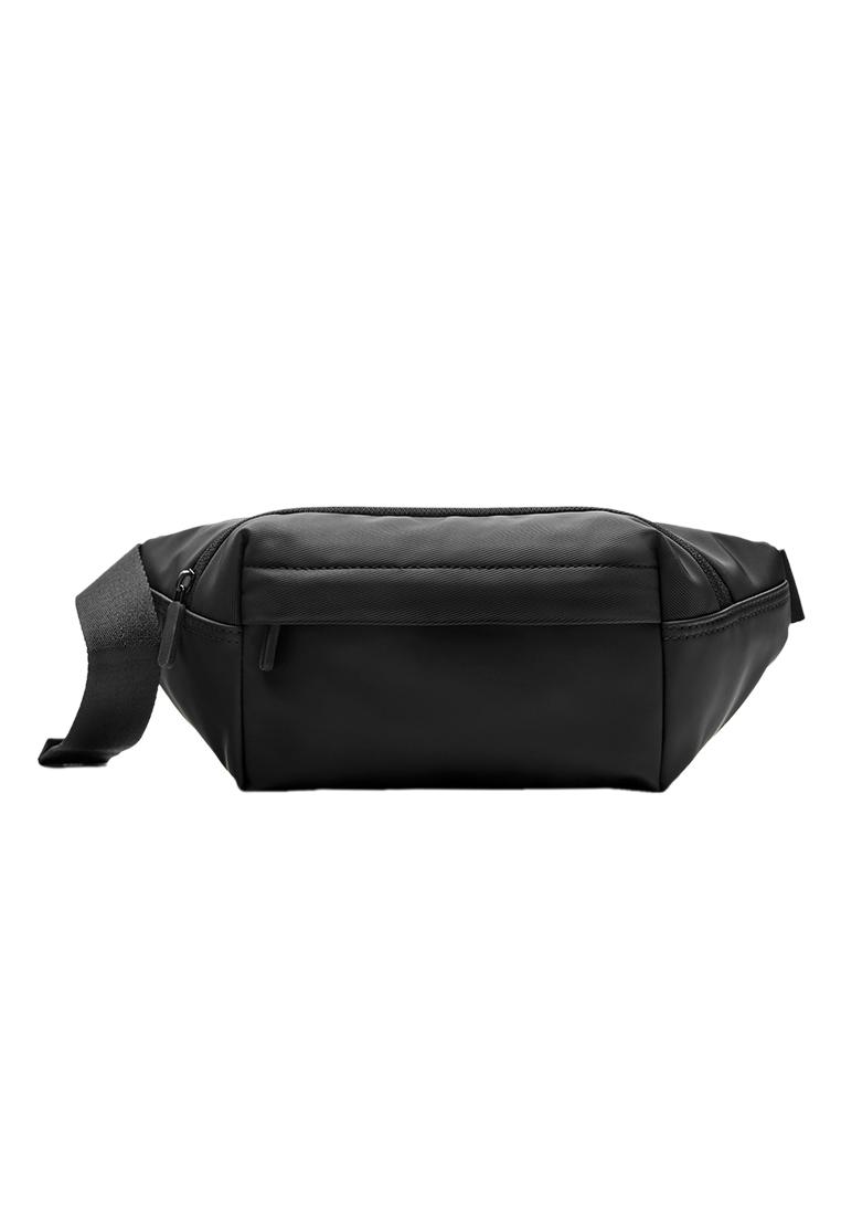Rubberised belt bag — Black