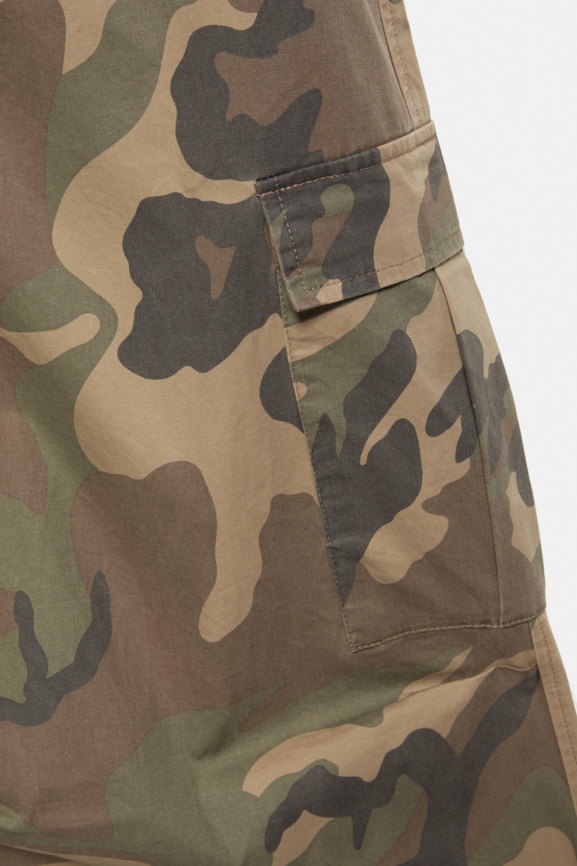 Printed parachute trousers — Khaki