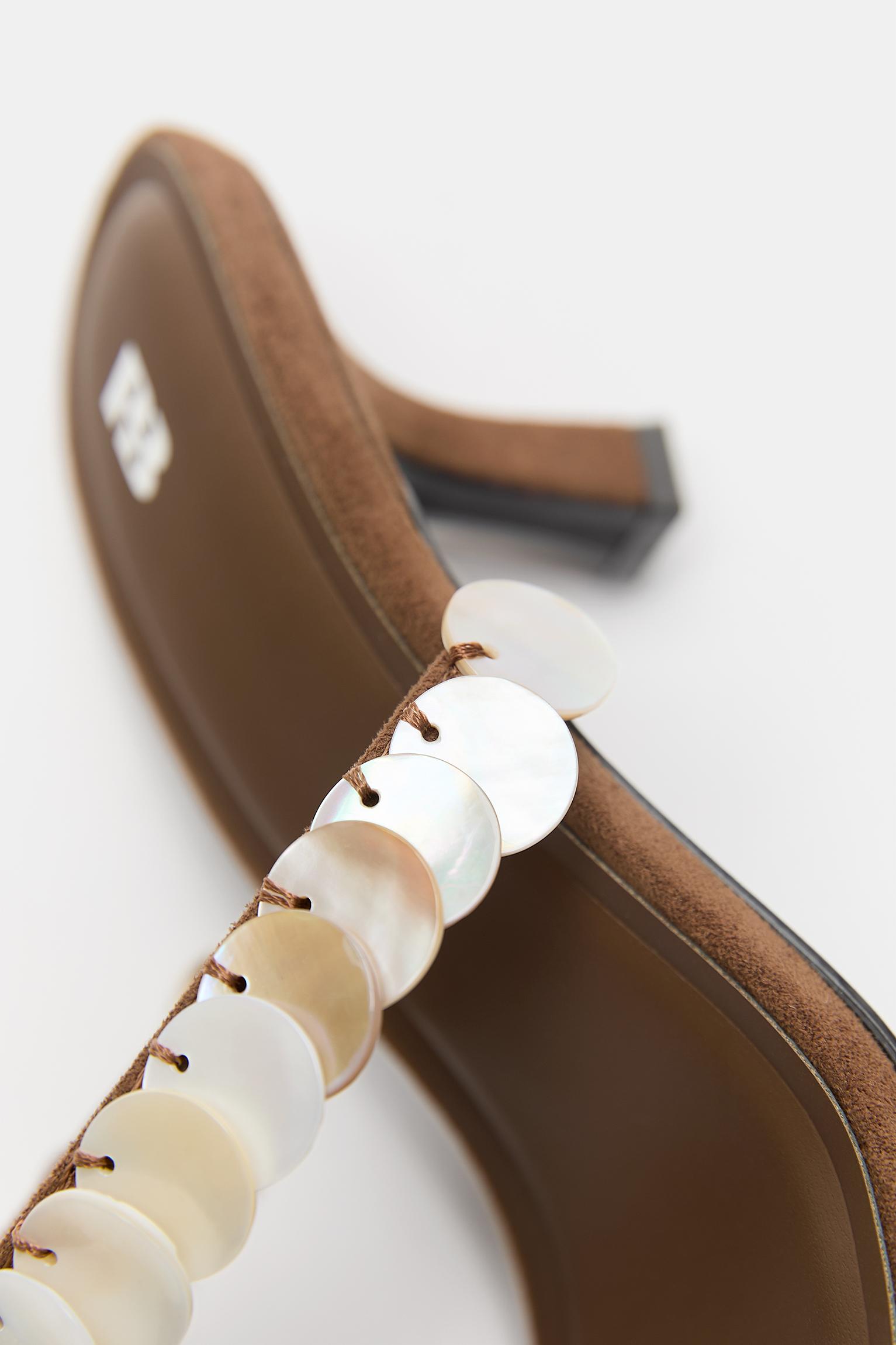 Boncuklu topuklu sandalet - Görsel 17