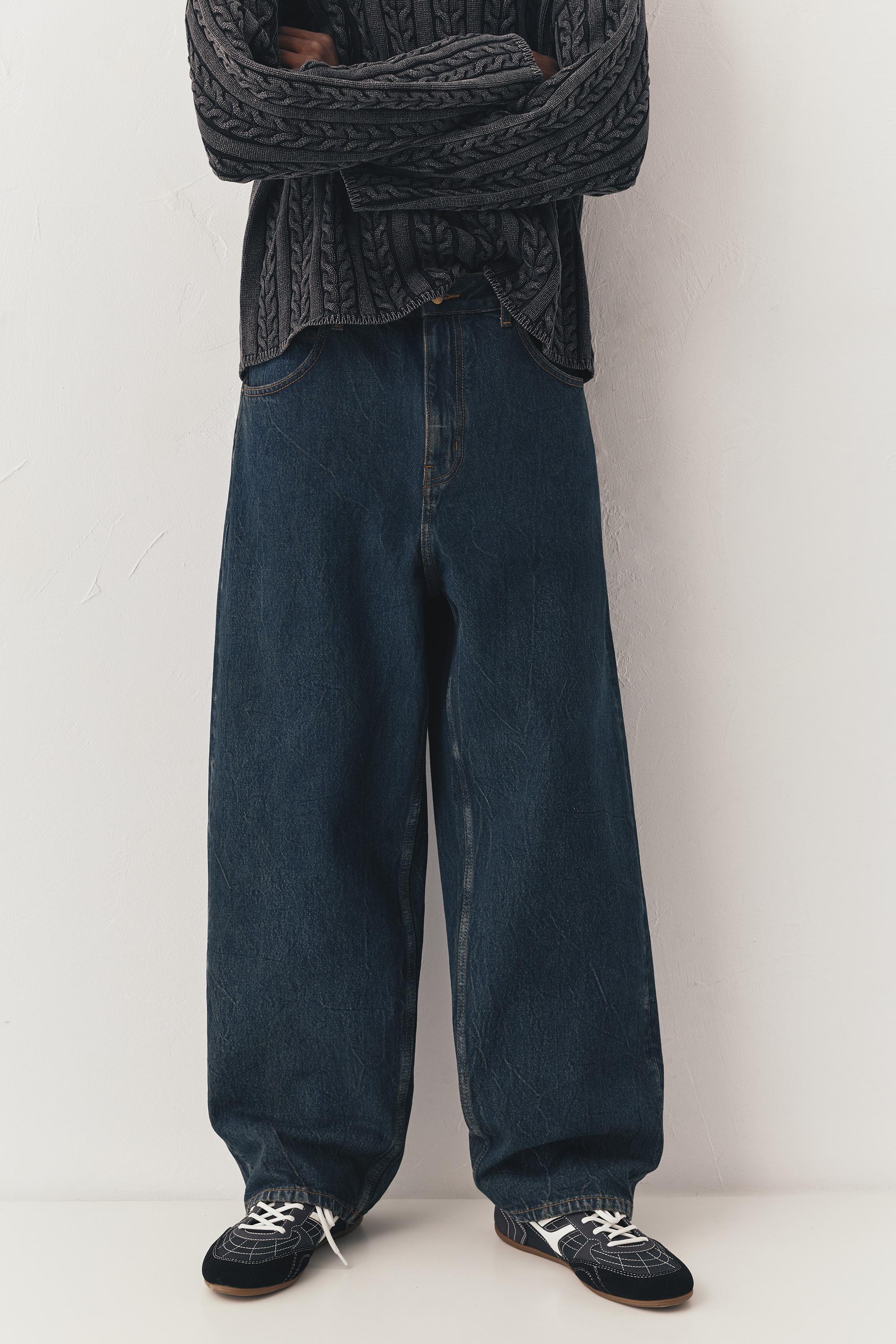 Relaxed fit baggy jeans — Dark blue