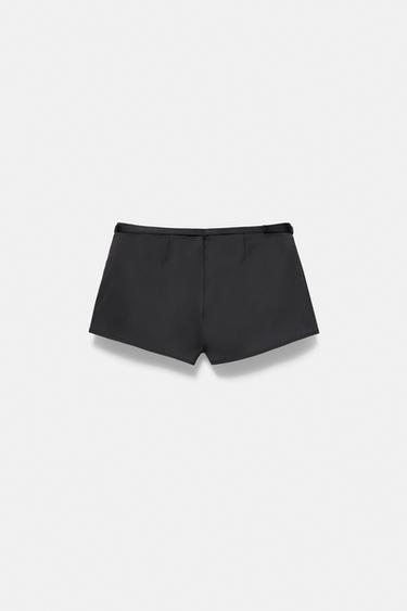 Satin shorts with buckle — Black 4