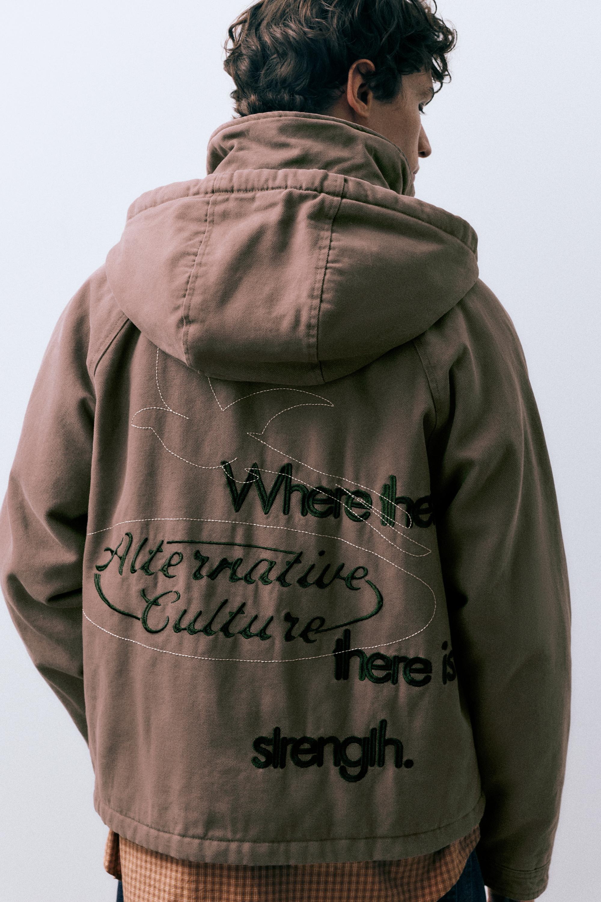 Giubbotto Worker Con Ricamo Sul Retro