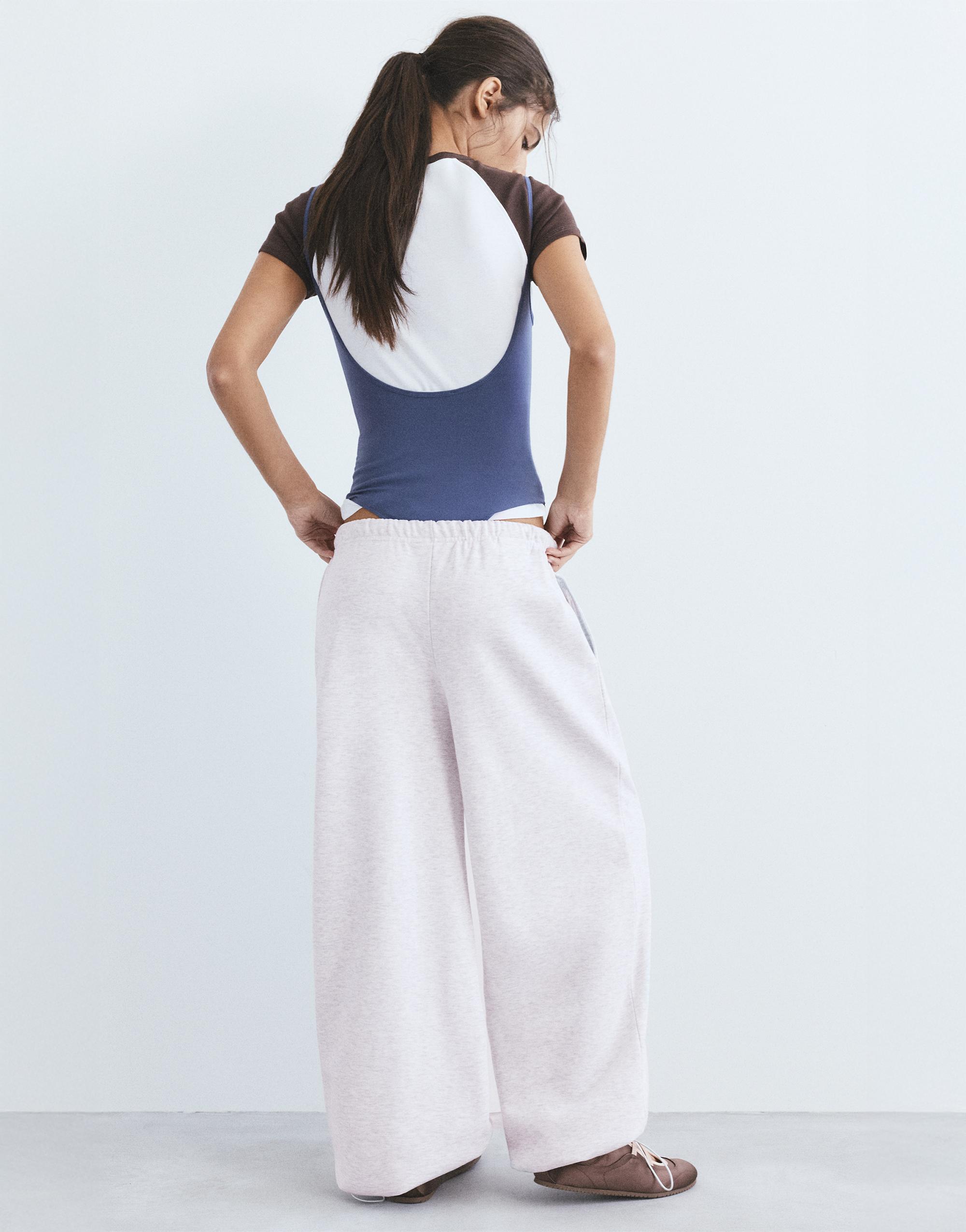 Ayarlanabilir paçalı geniş paça eşofman altı - Görsel 25