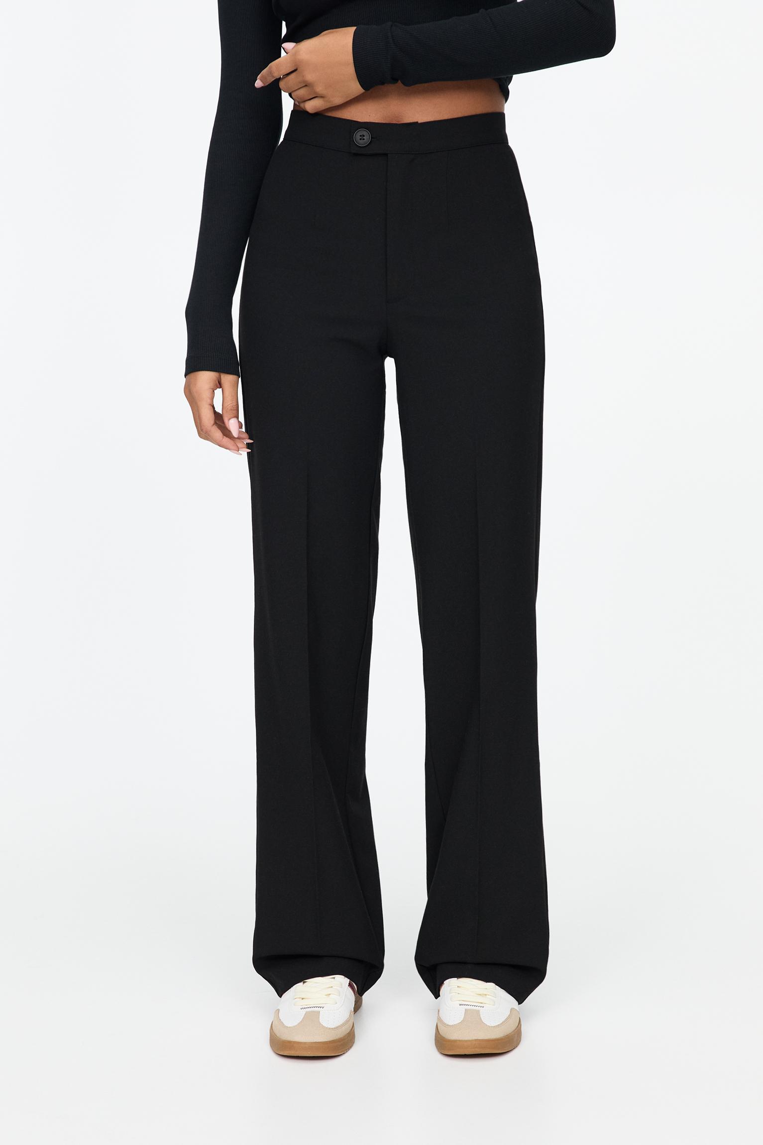 Straight-leg darted trousers — Black