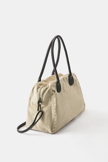 Studded shopper bag — Beige 3