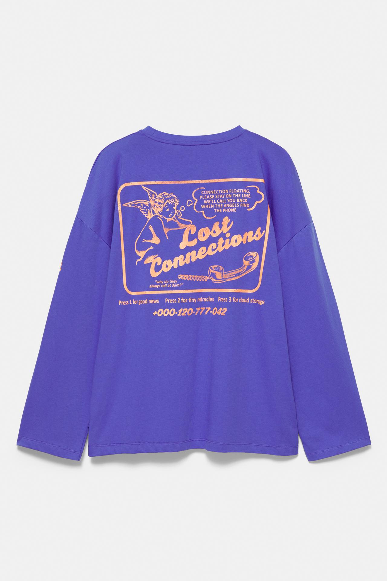 Long sleeve angel T-shirt — Deep blue