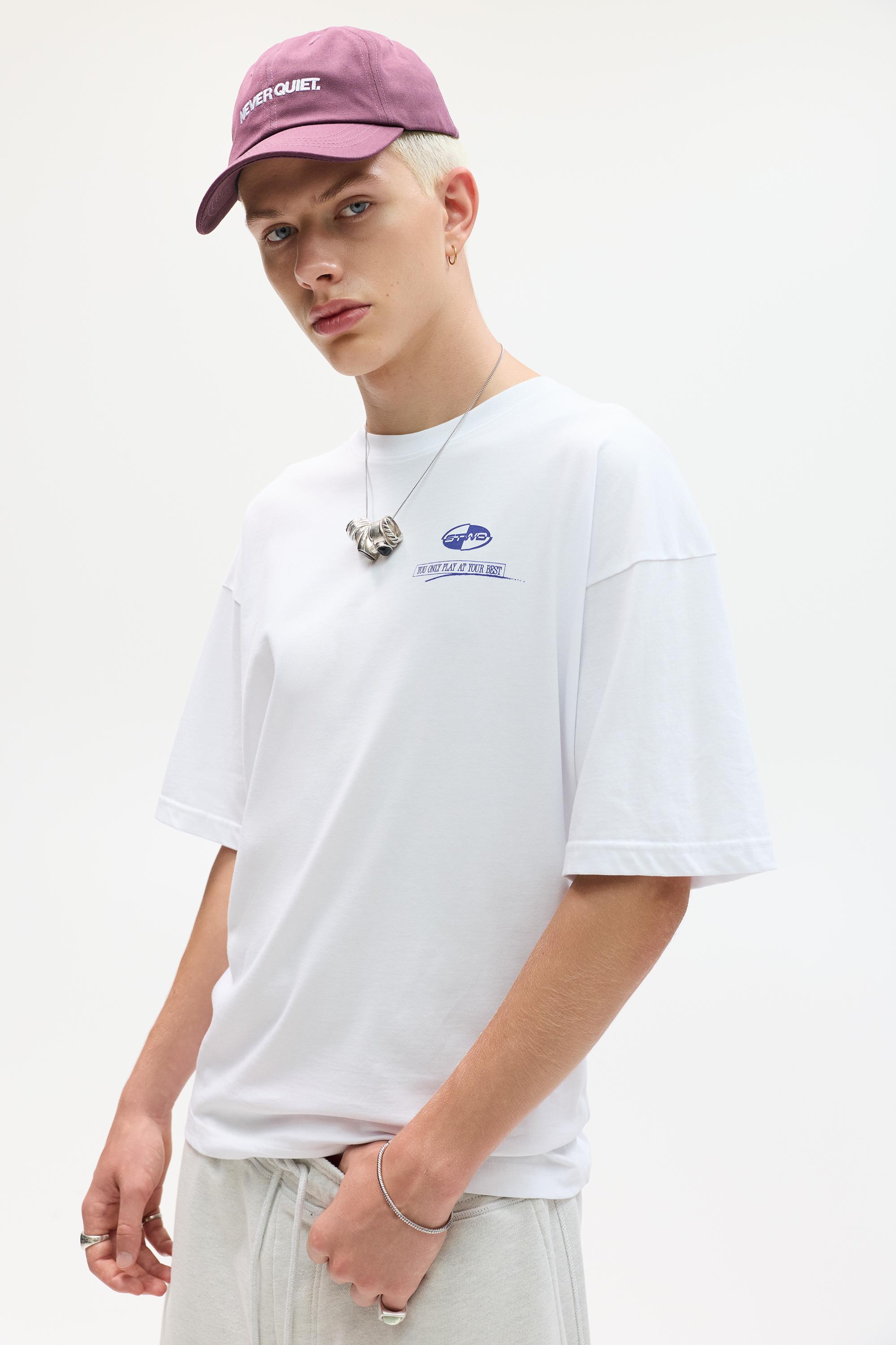 Boxy-T-Shirt Mit Football-Motiv