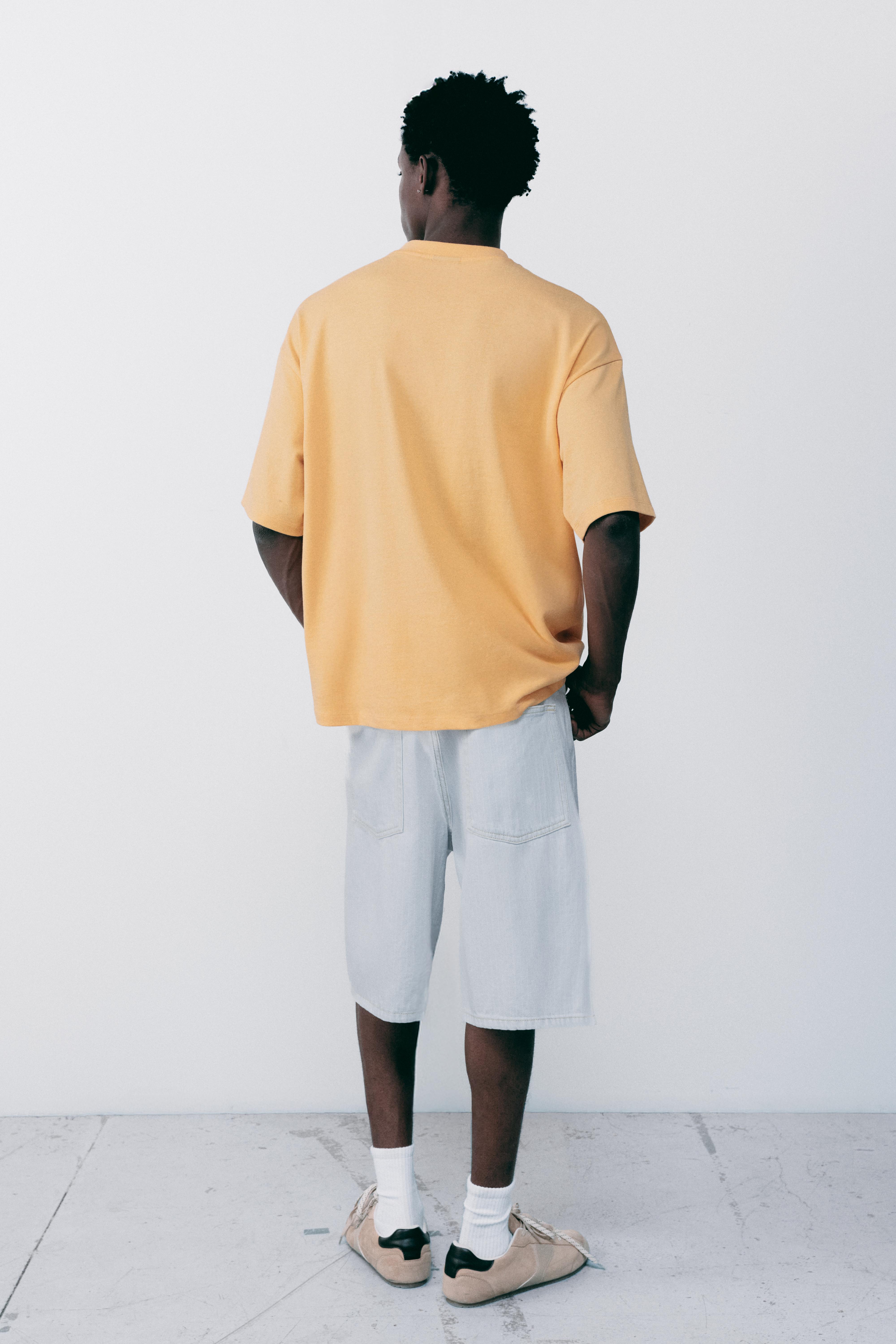 Relaxed-fit seam detail denim Bermuda shorts — Blue