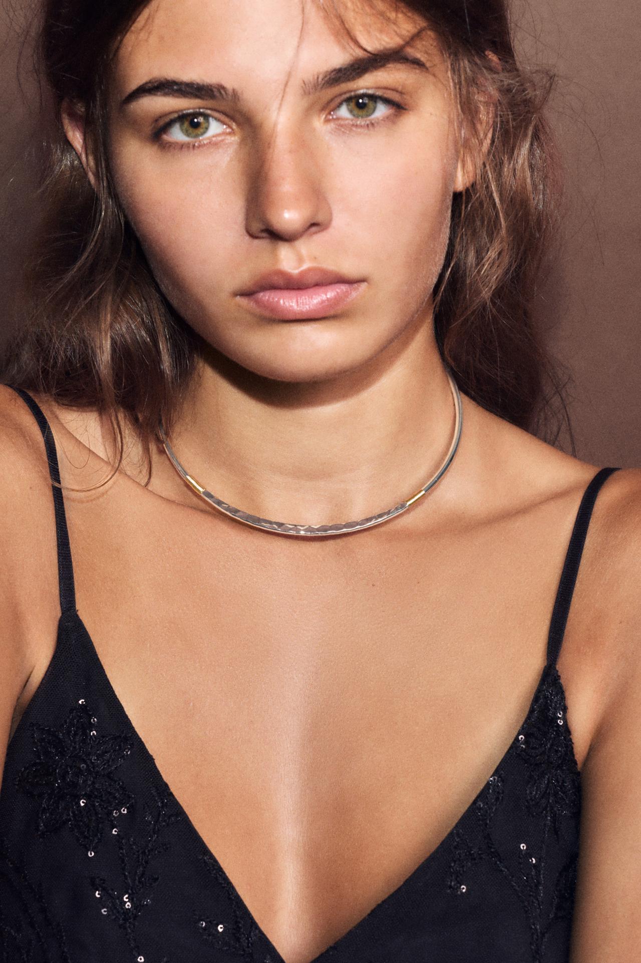 Contrast choker necklace — Silver