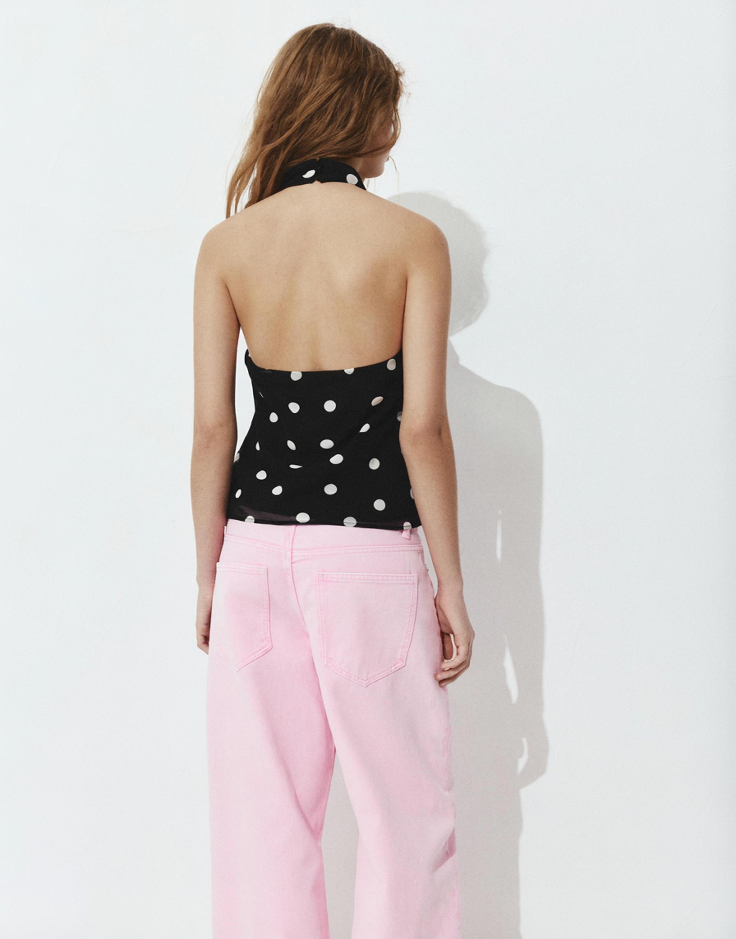 Puantiye desenli halter top - Görsel 9