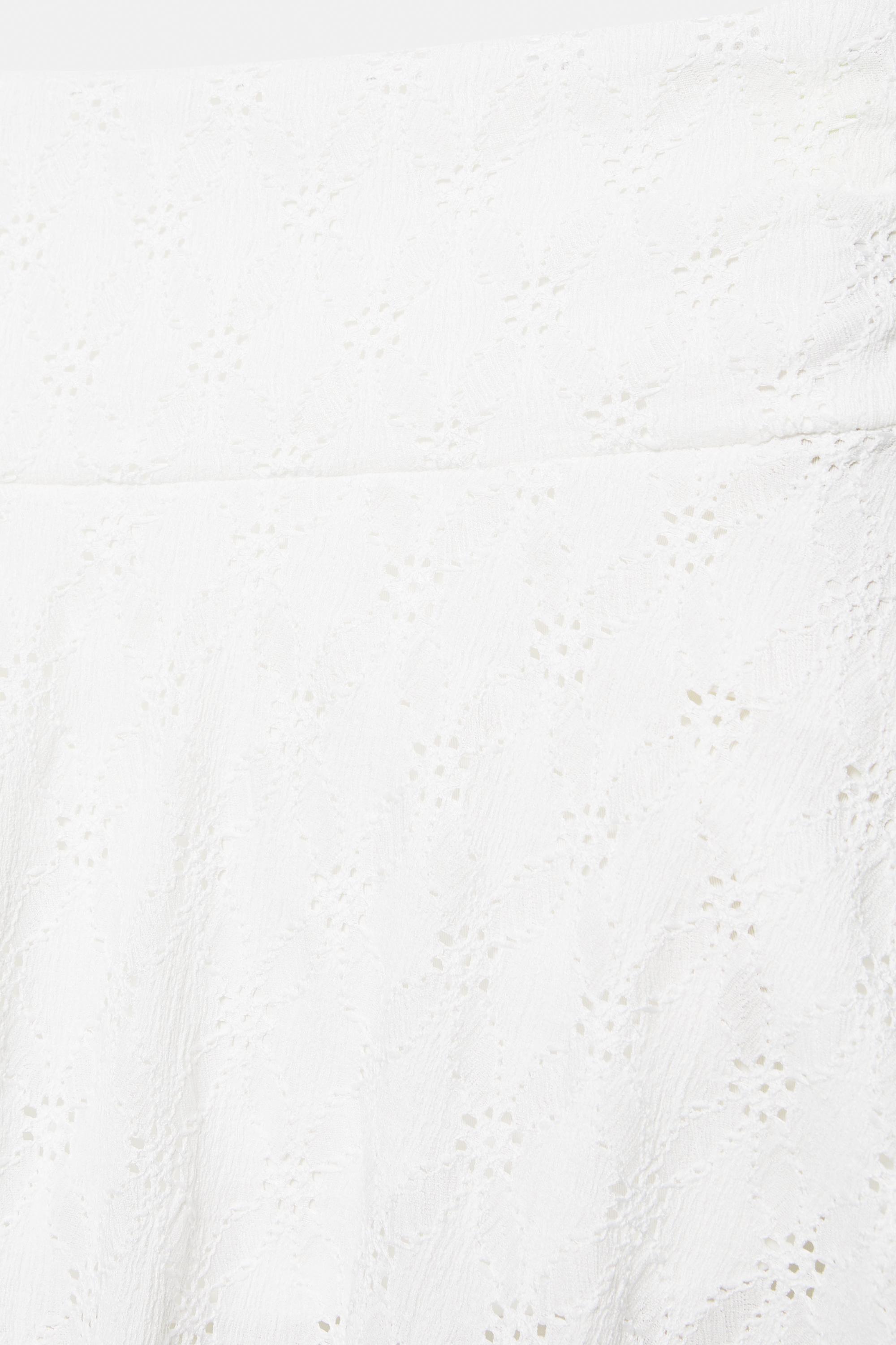 Swiss embroidery mini skirt — White