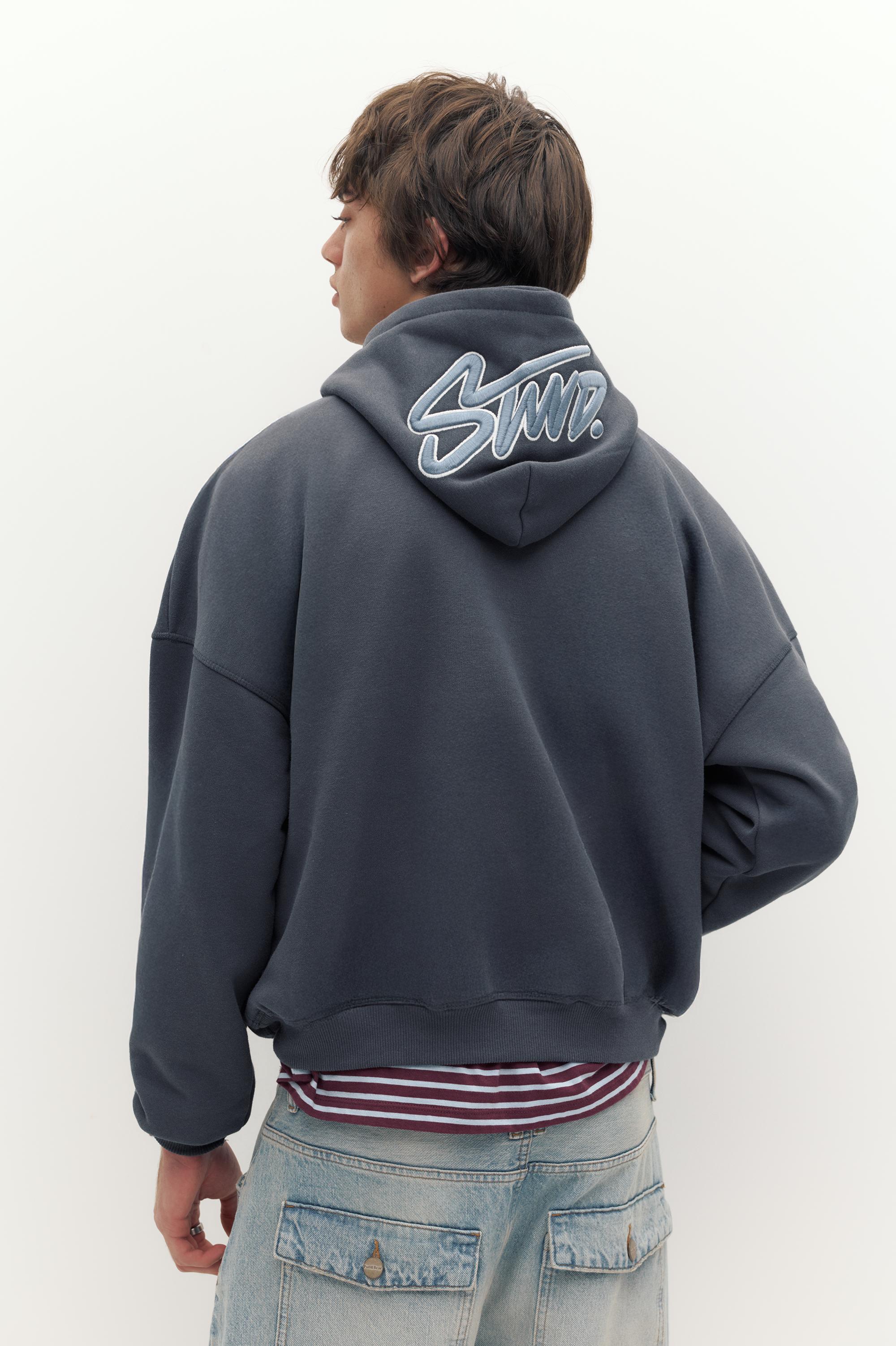 STWD İşlemeli kapüşonlu sweatshirt - Görsel 2