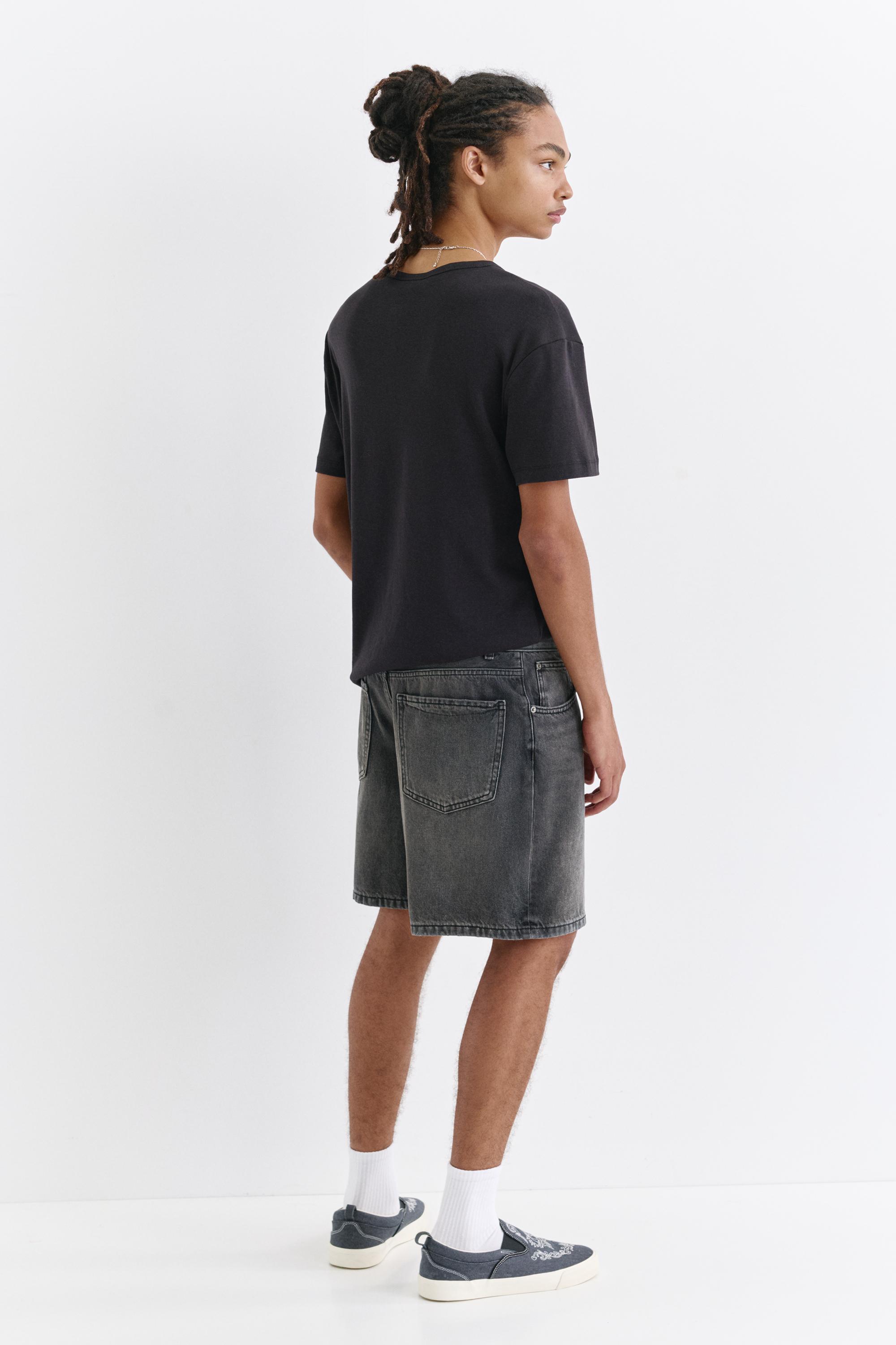 Denim Bermuda shorts — Faded black