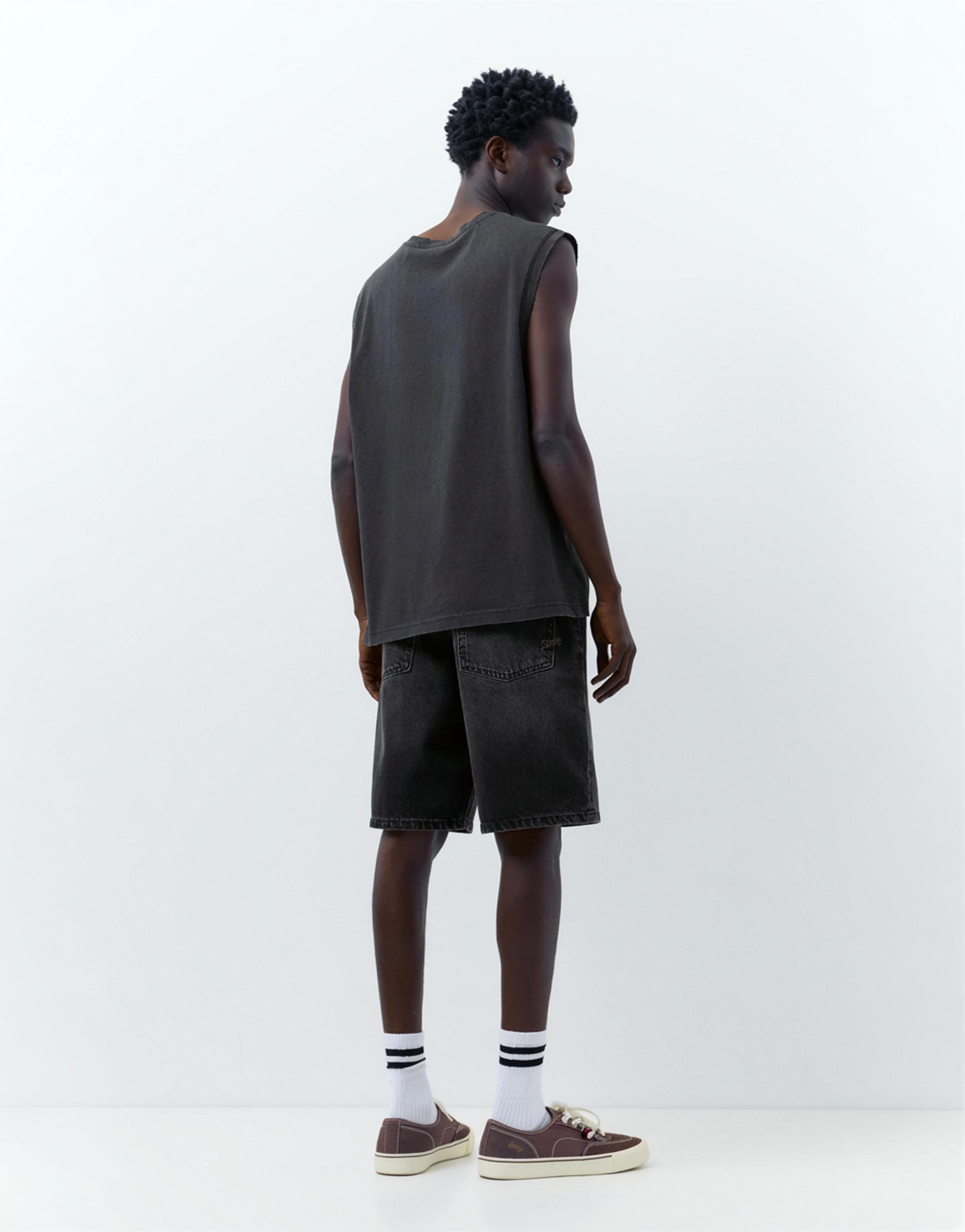 Baggy denim bermuda - Görsel 135