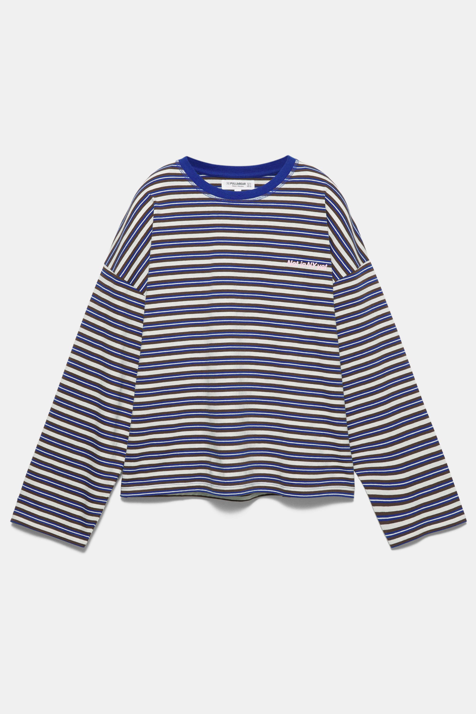 Striped T-shirt with text
