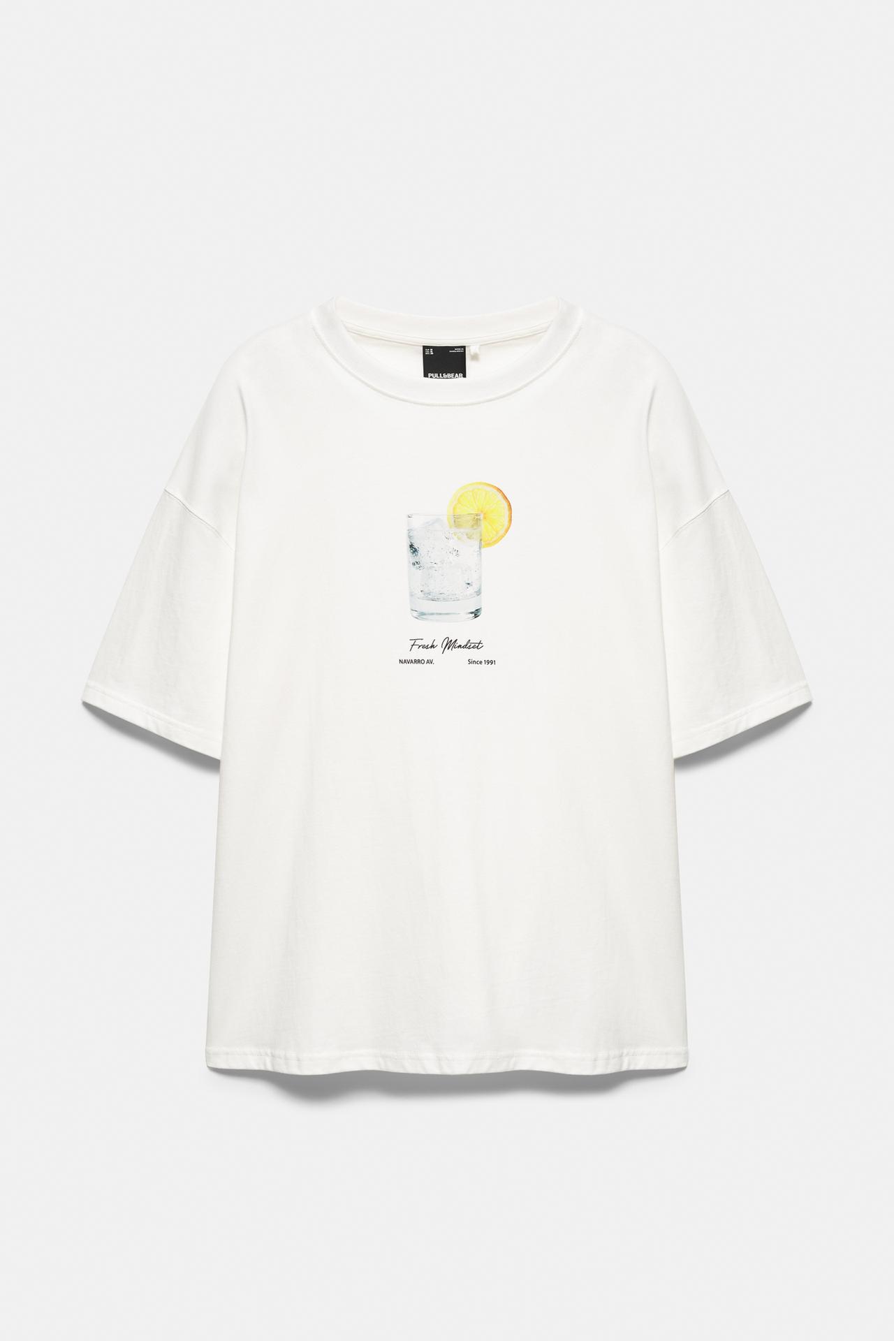 Relaxed fit cup graphic T-shirt — Off white