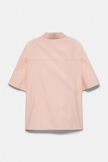 Peach striped graphic shirt — Chalk pink 7