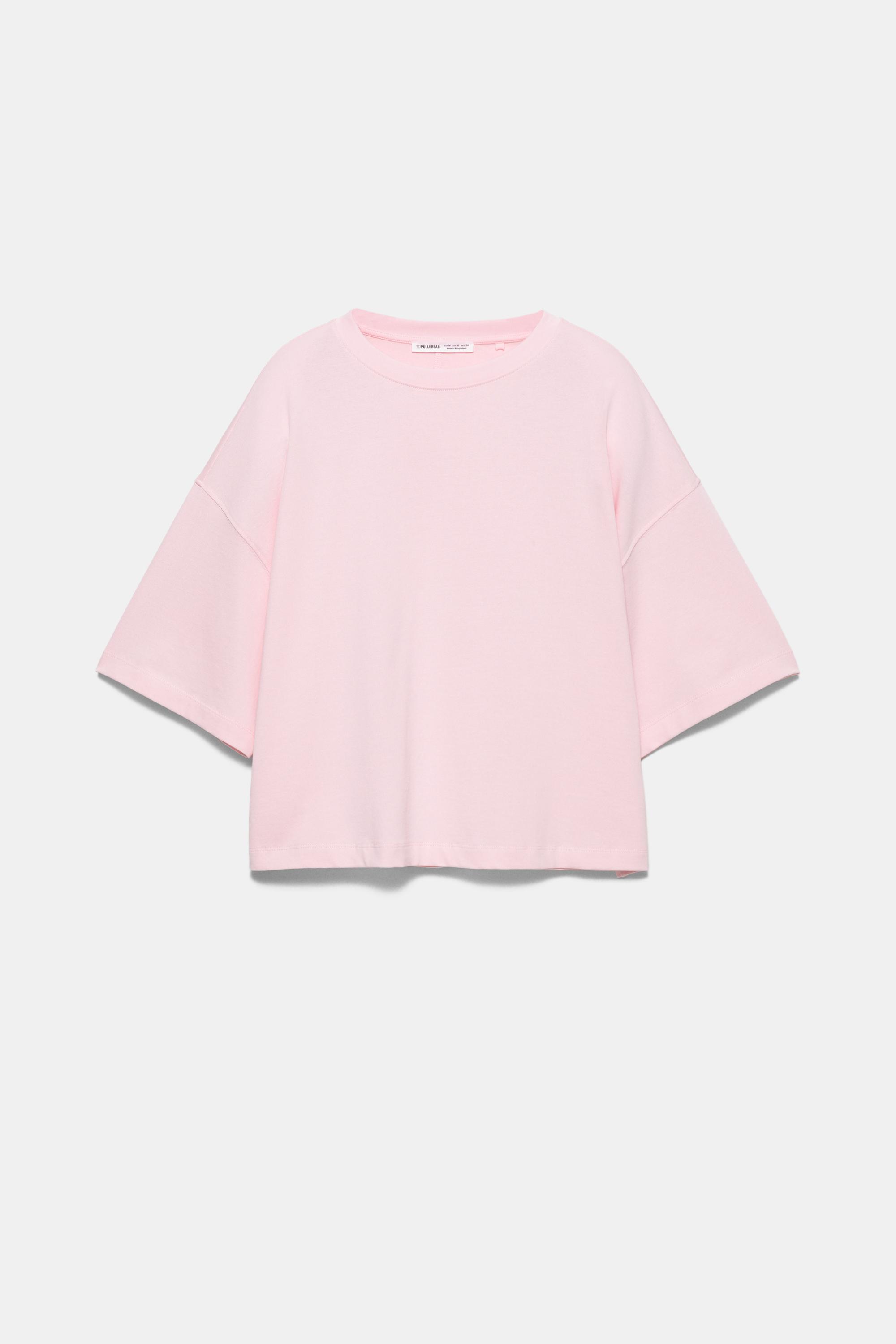 Boxy fit short sleeve T-shirt — Pale pink