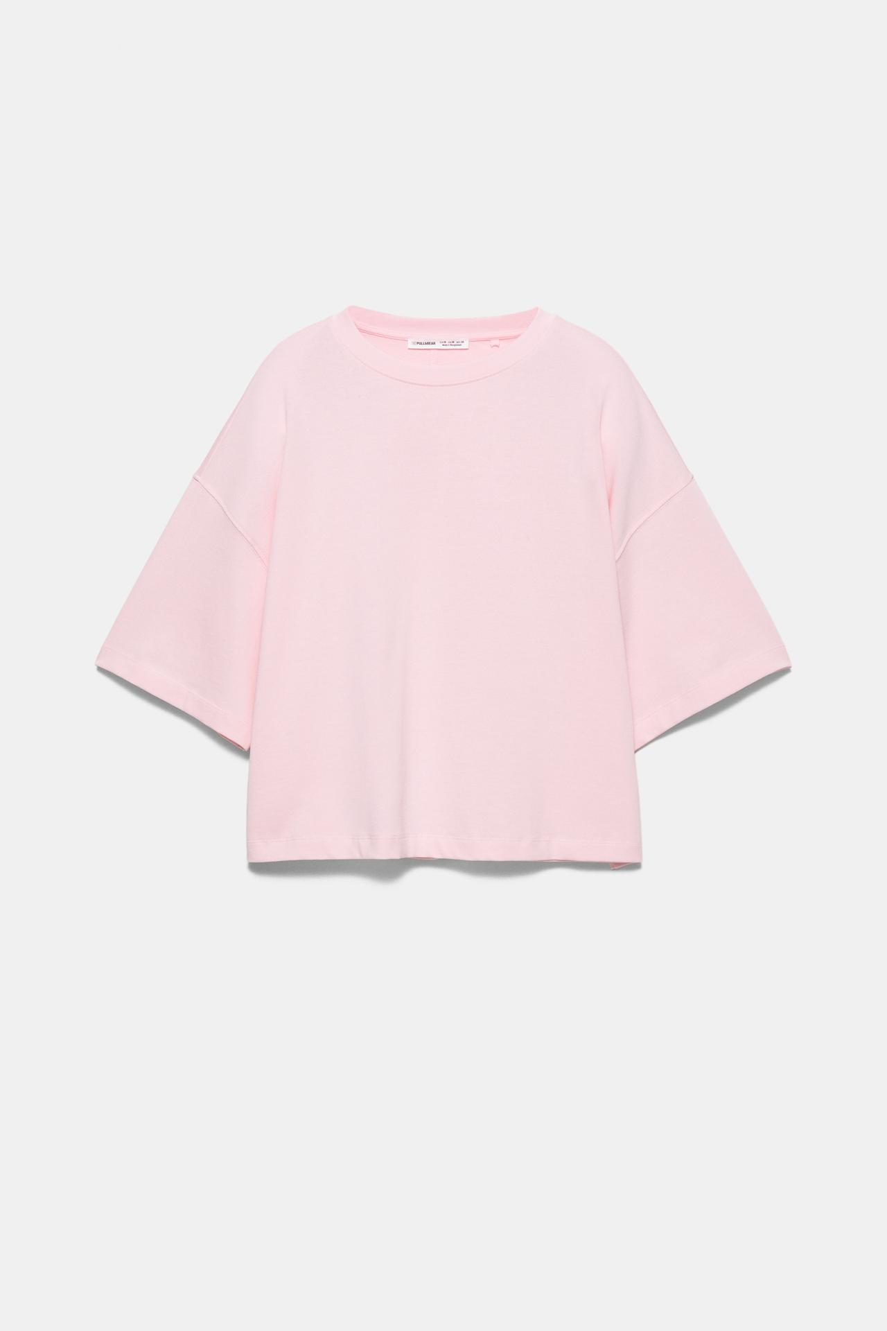 Boxy fit short sleeve T-shirt — Pale pink