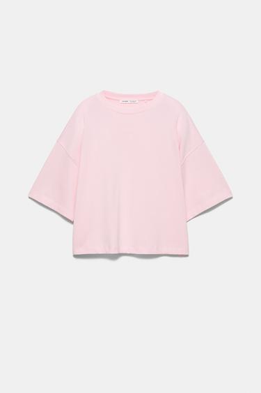 Boxy fit short sleeve T-shirt — Pale pink 5