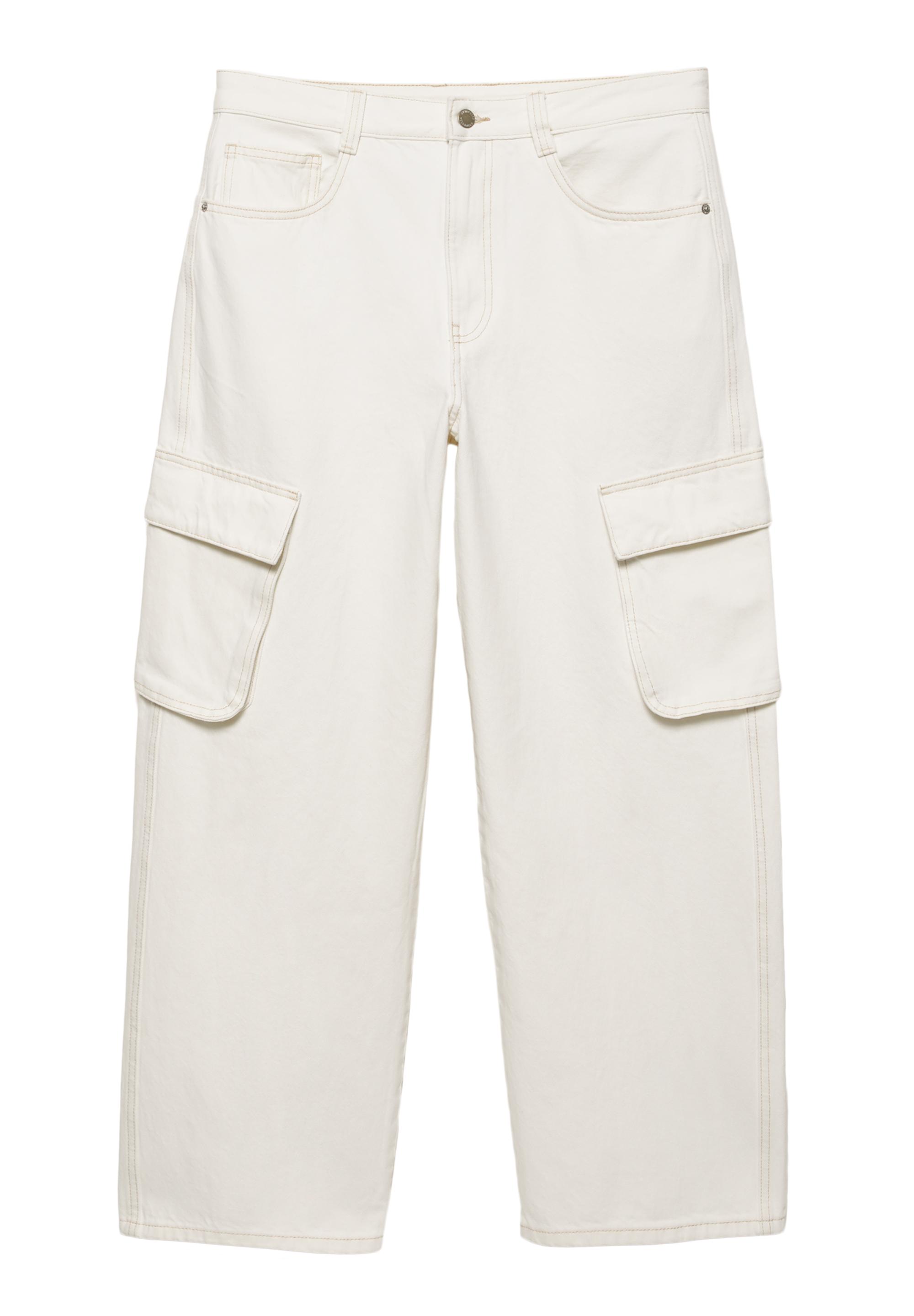 Baggy cargo jeans — White