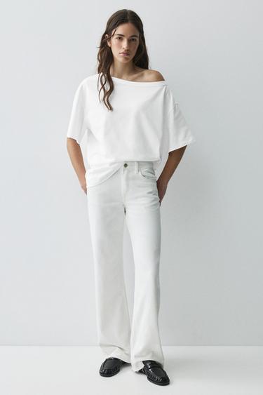 Asymmetric short sleeve T-shirt — White 5