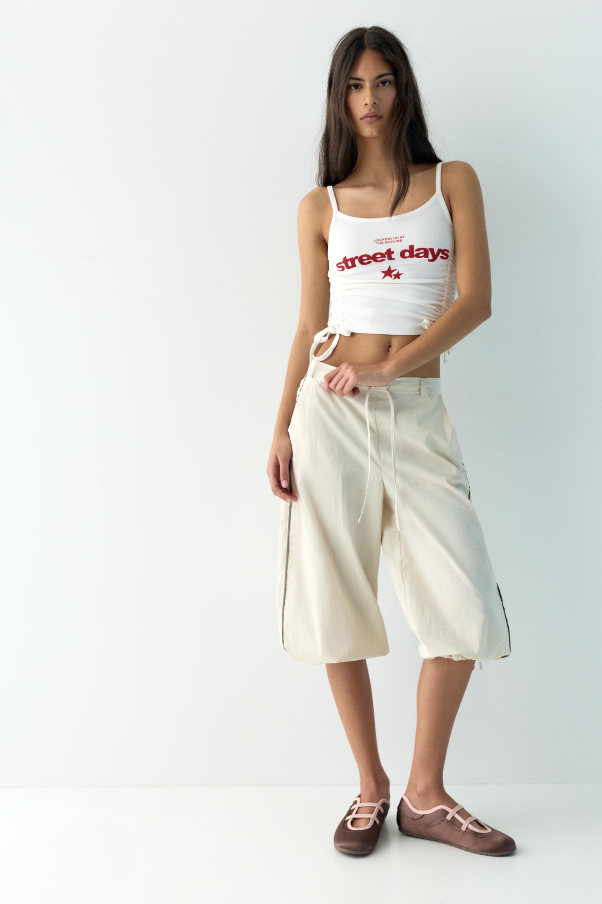 Yanları büzgülü askılı top - Görsel 14