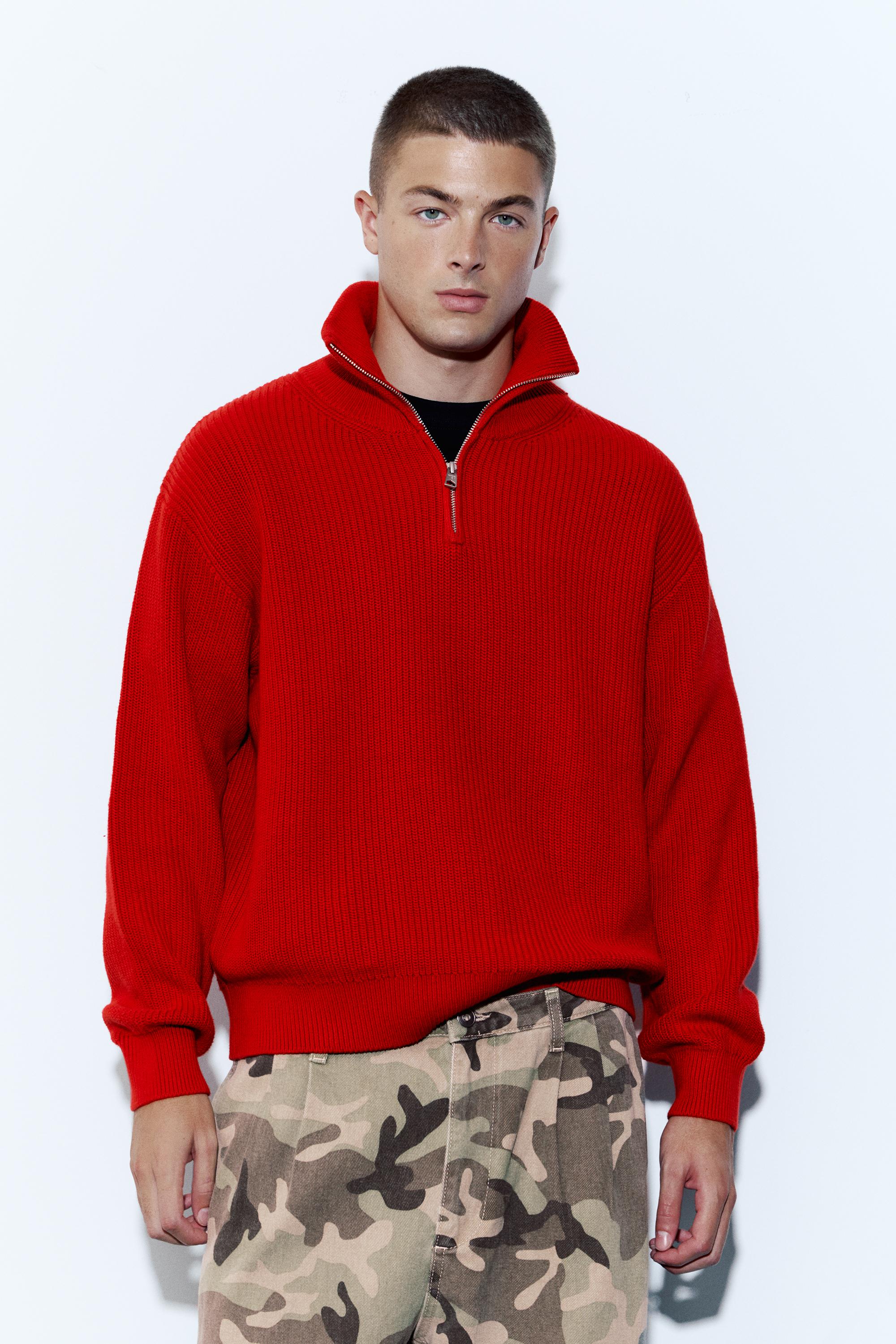 Pull&Bear Fermuarlı triko kazak görsel 6