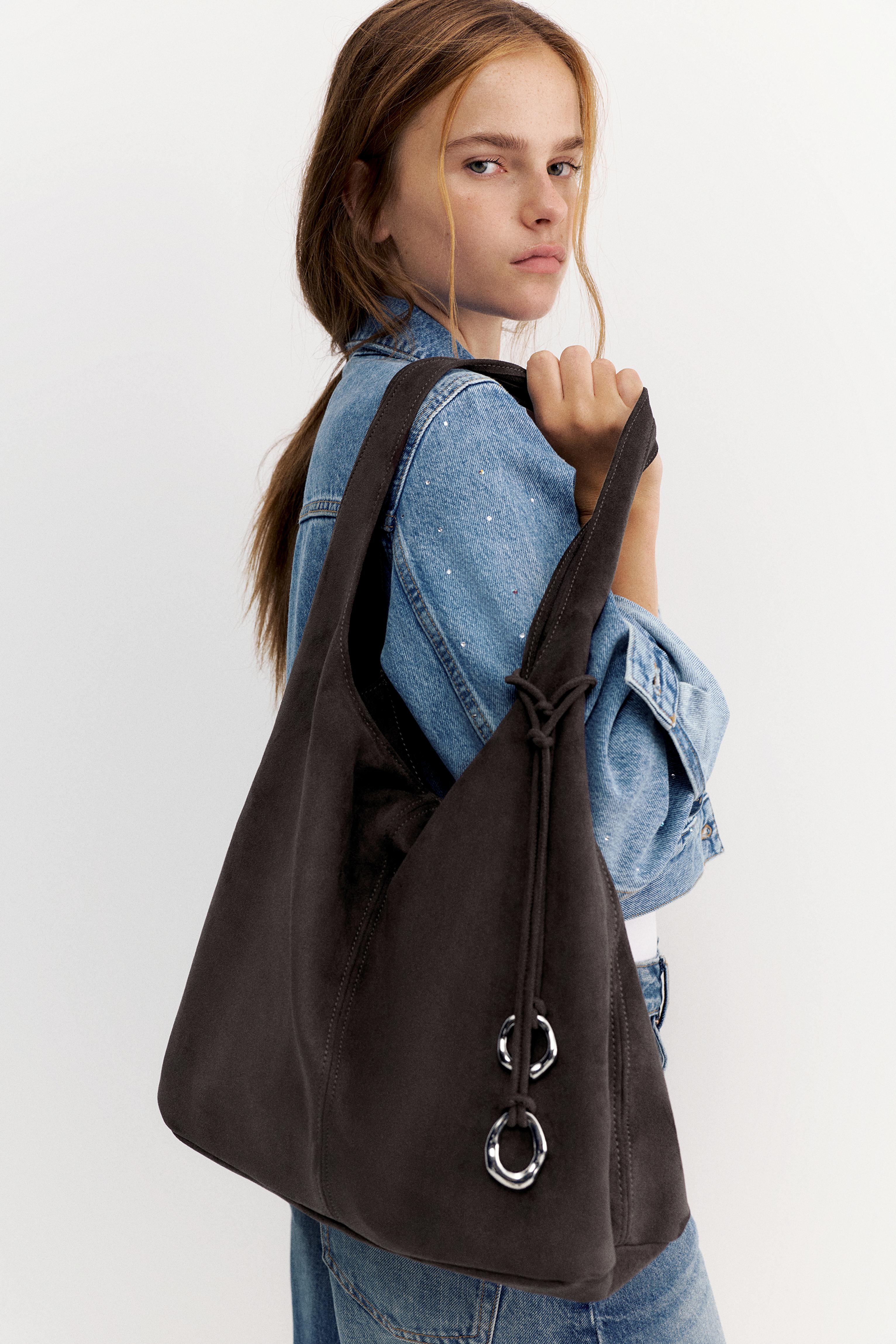 Embellished tote bag — Brown