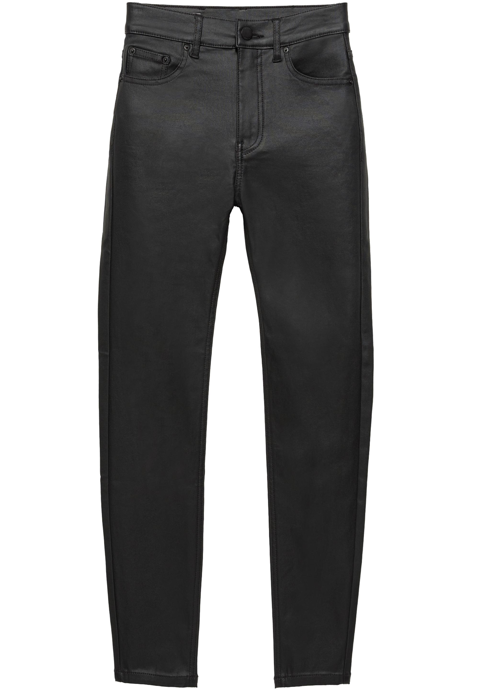 Leather effect skinny trousers — Black