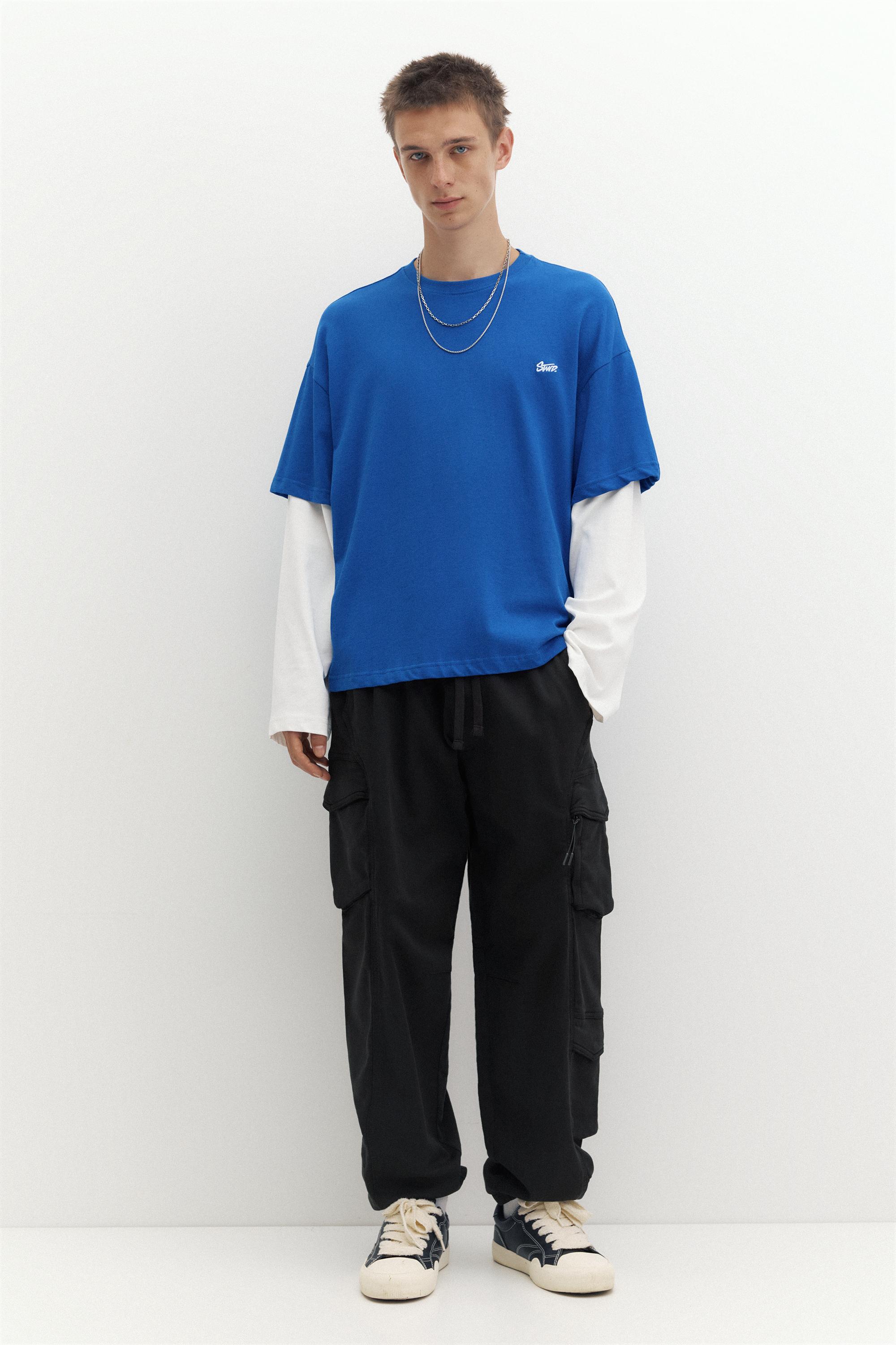 Double sleeve T-shirt — Deep blue