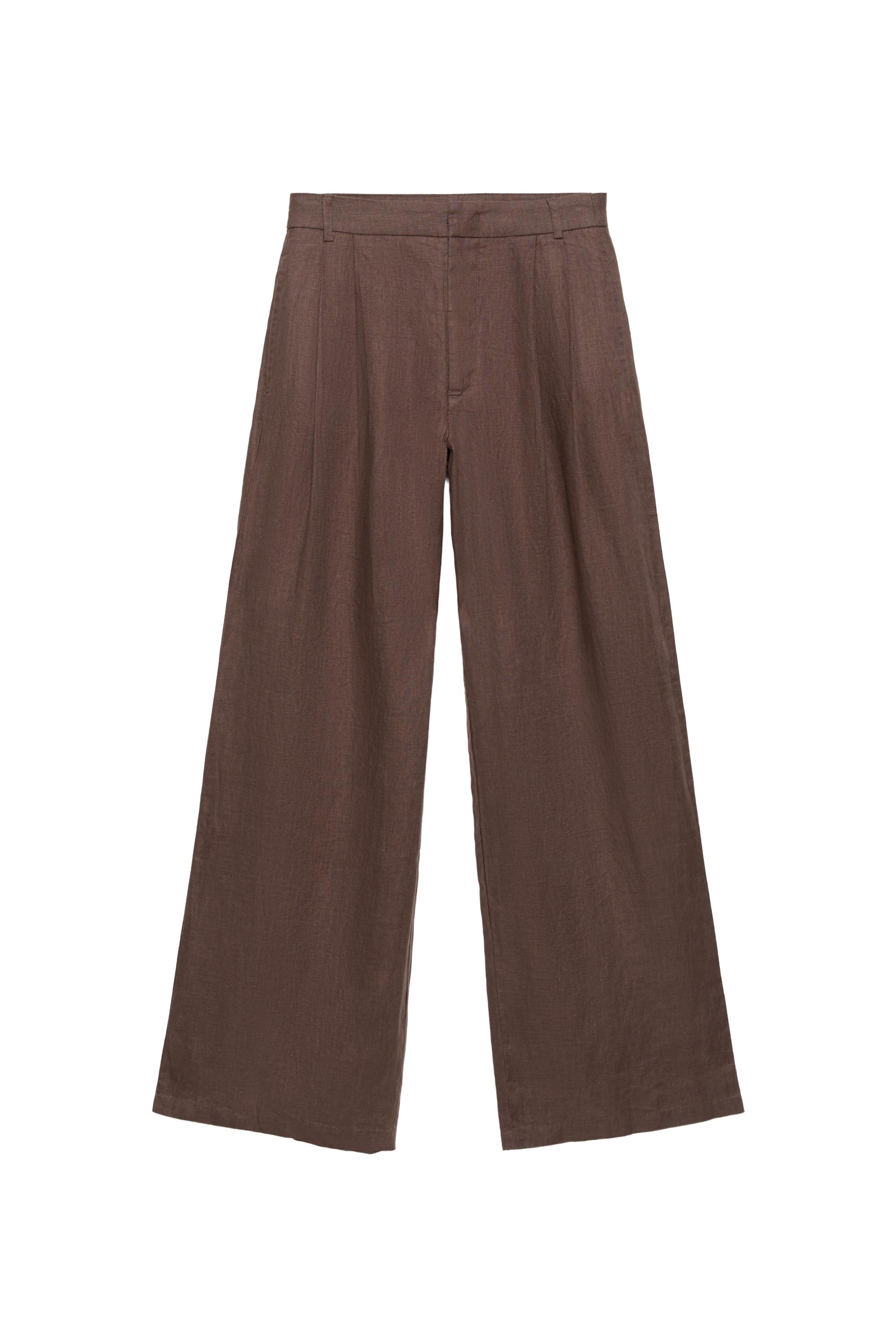 Pull&Bear %100 keten geniş paça pantolon görsel 3
