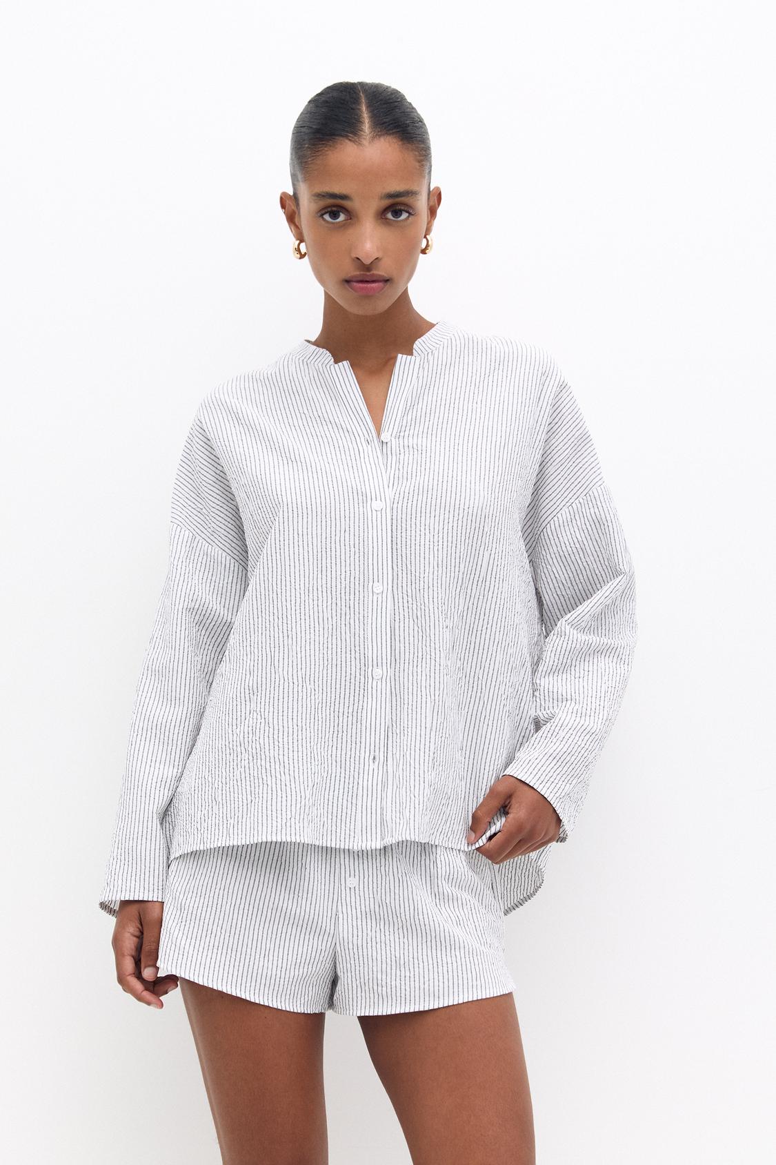 Gestreiftes Oversize-Hemd - PULL&BEAR
