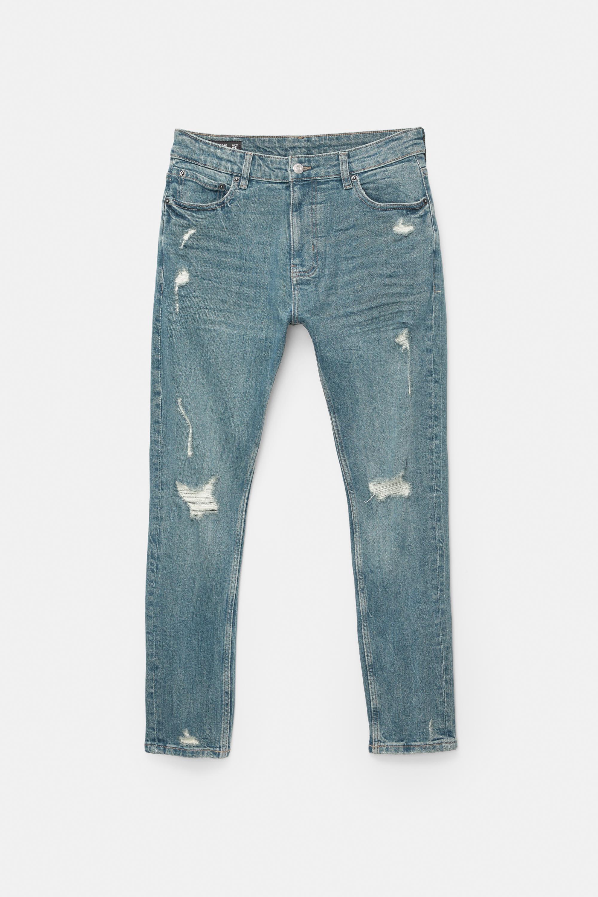 Ripped skinny jeans — Neon blue