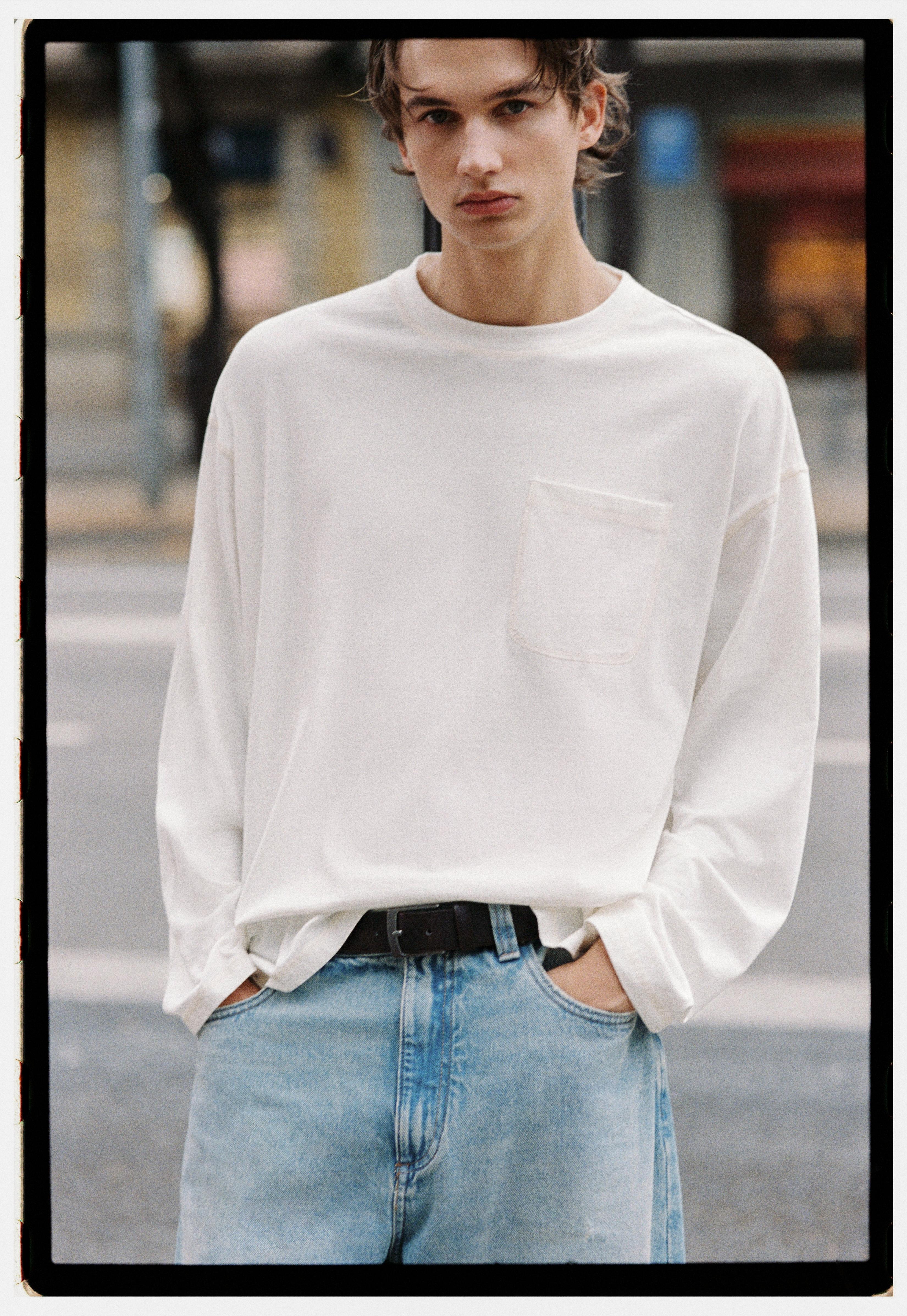 Pull&Bear Eskitme efektli suni deri kemer görsel 6