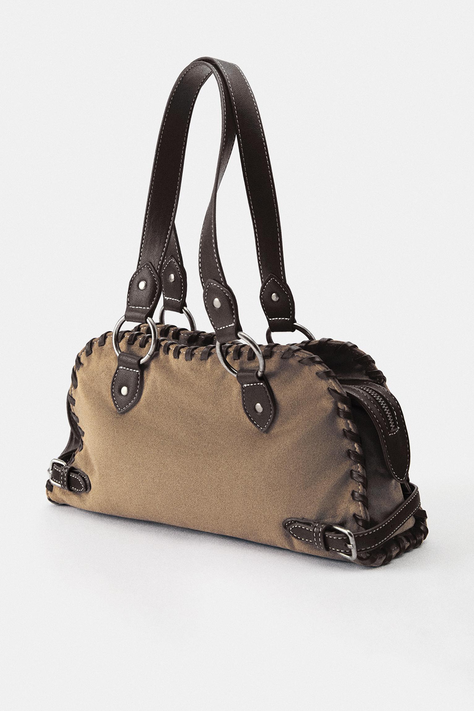 Contrast shoulder bag — Camel