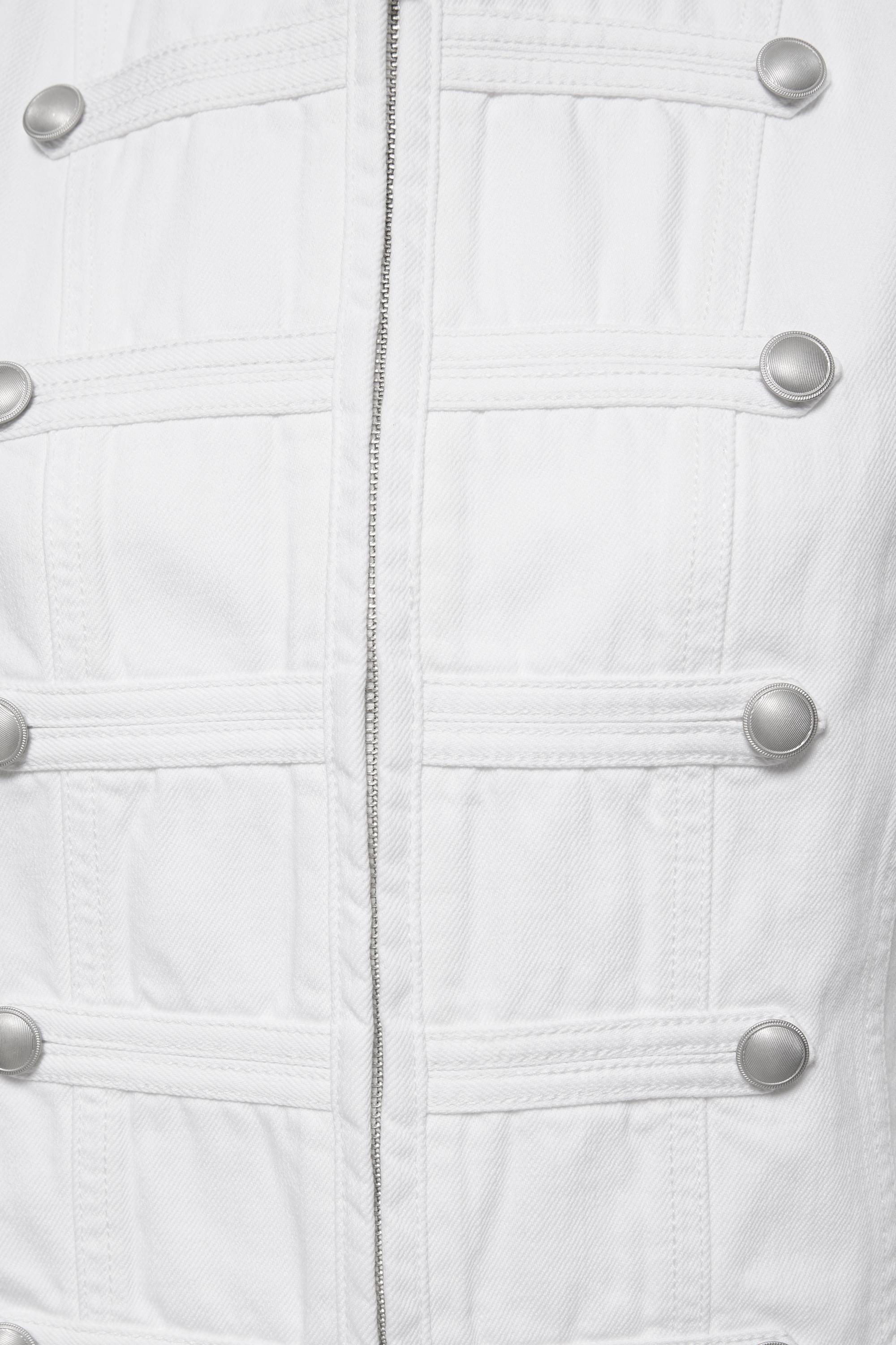 Denim vest with toggle buttons — White