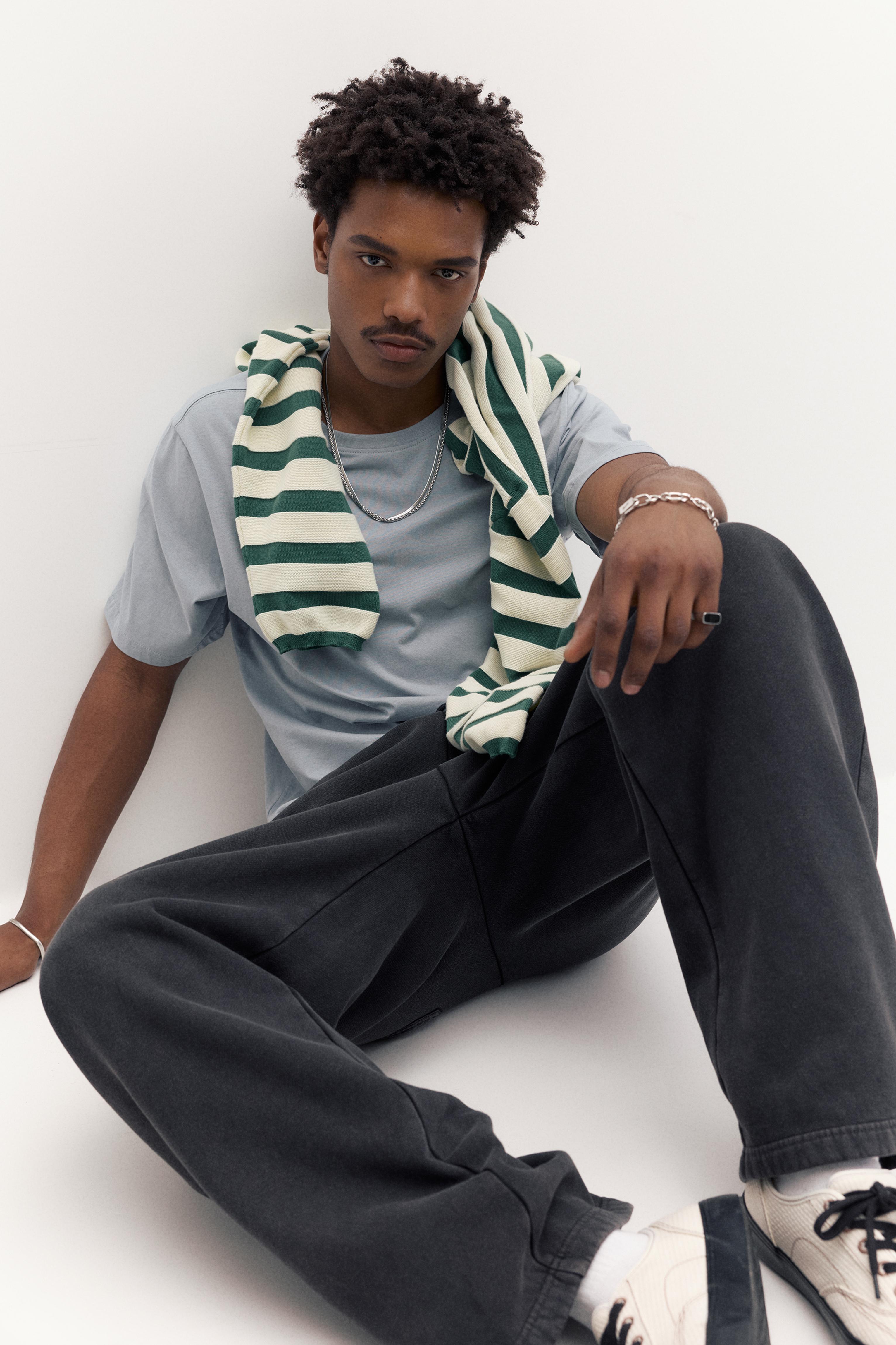 Basic short sleeve cotton T-shirt — Pastel blue