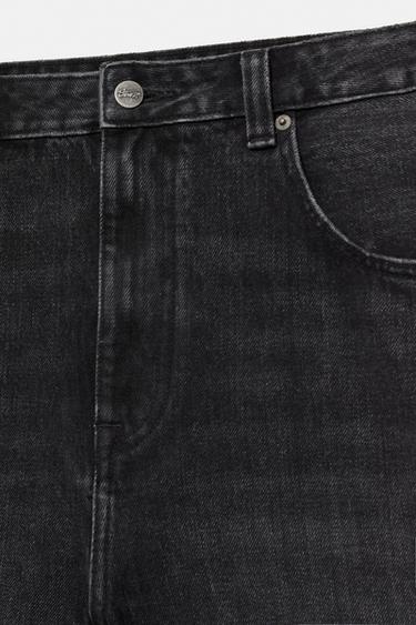 Baggy relaxed fit denim Bermuda shorts — Faded black 8