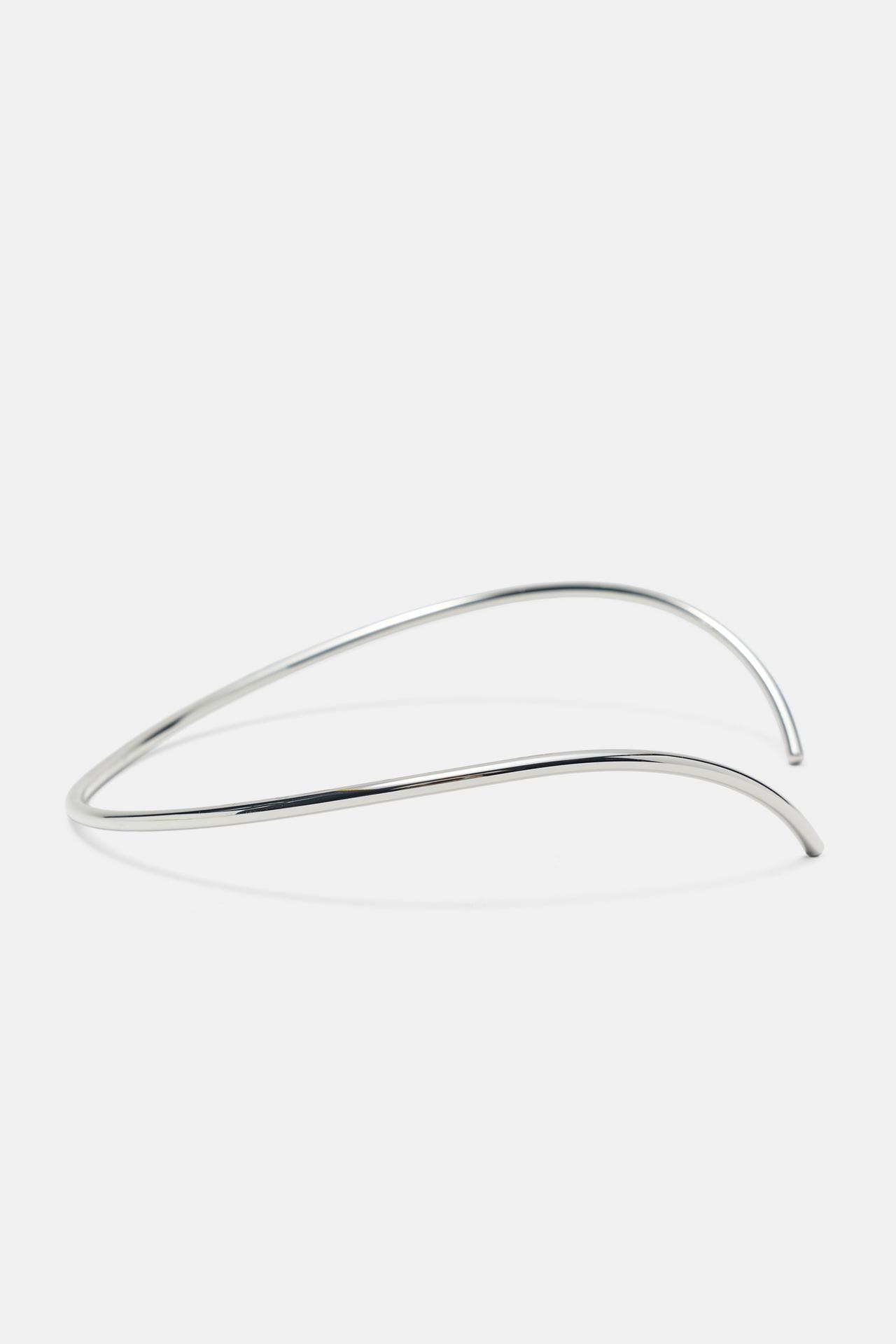 Metallic choker necklace — Silver