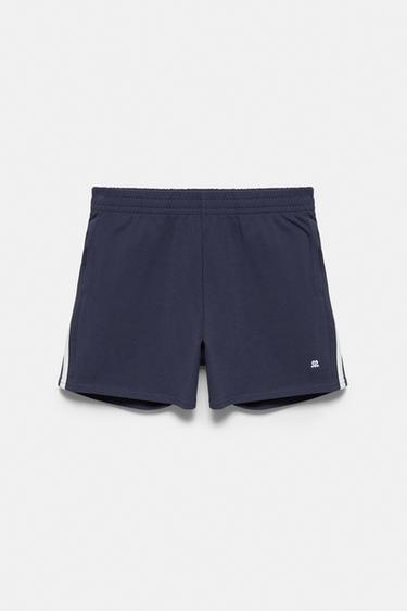 Sports shorts with side stripes — Dark navy 6