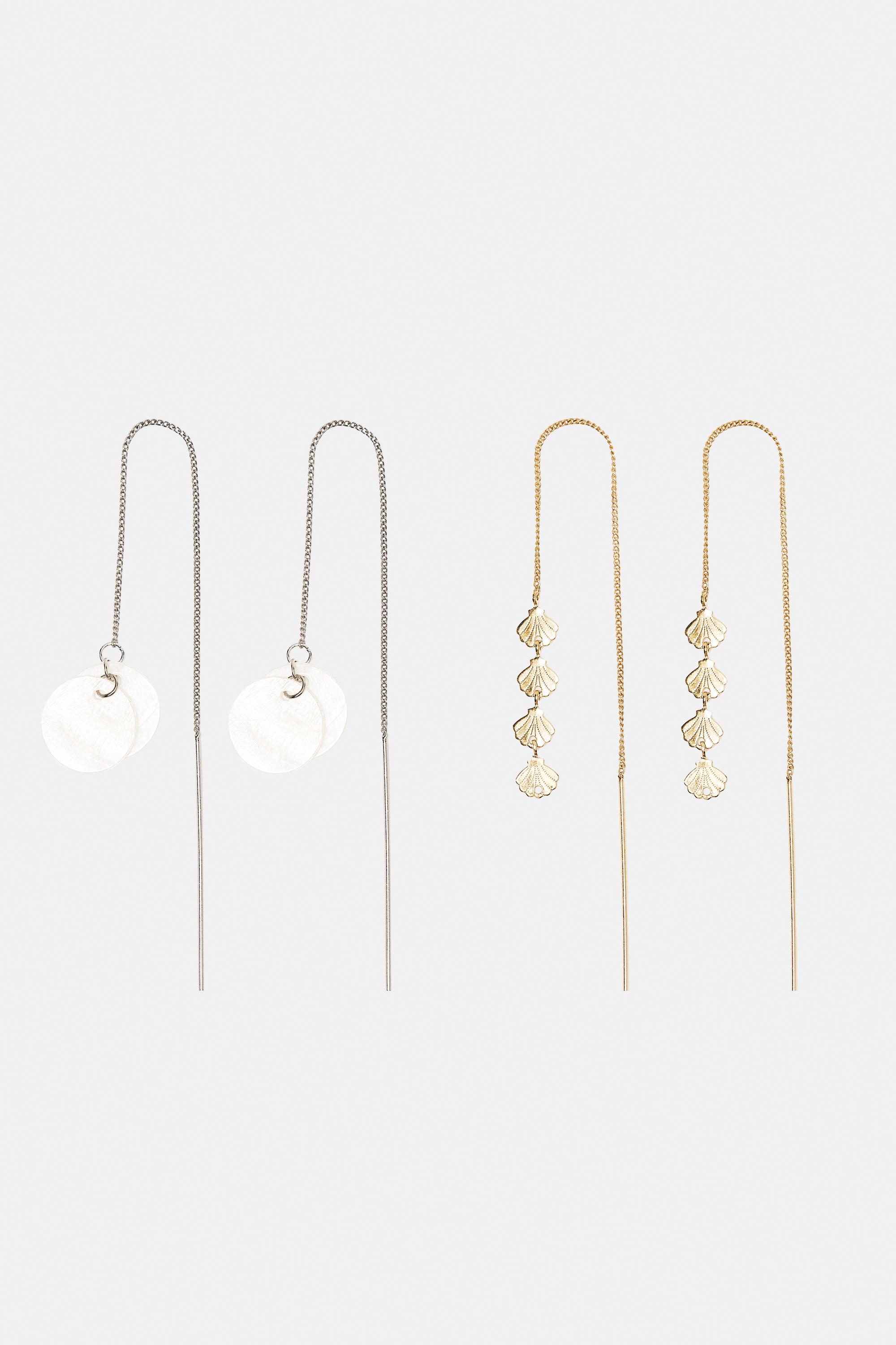 Pack of 4 seashell earrings — Gold