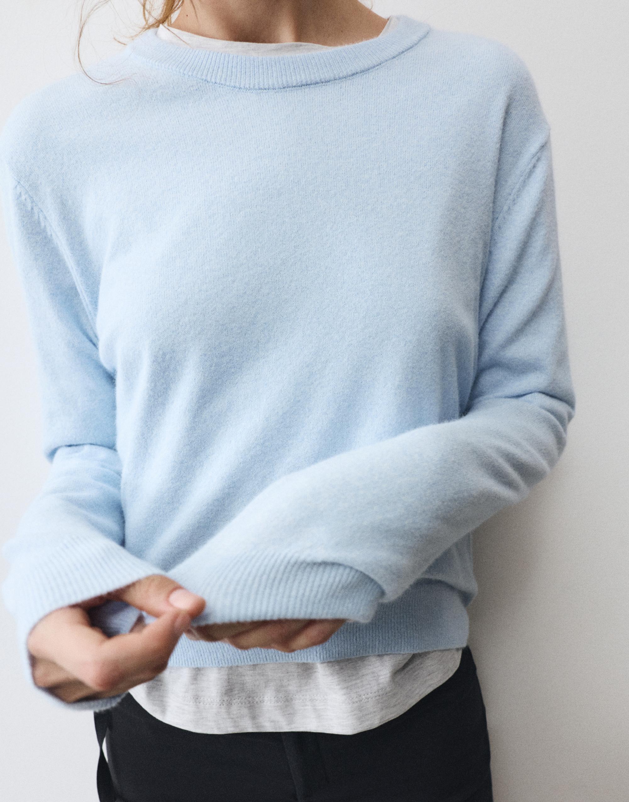 Soft knit jumper — Pale sky blue